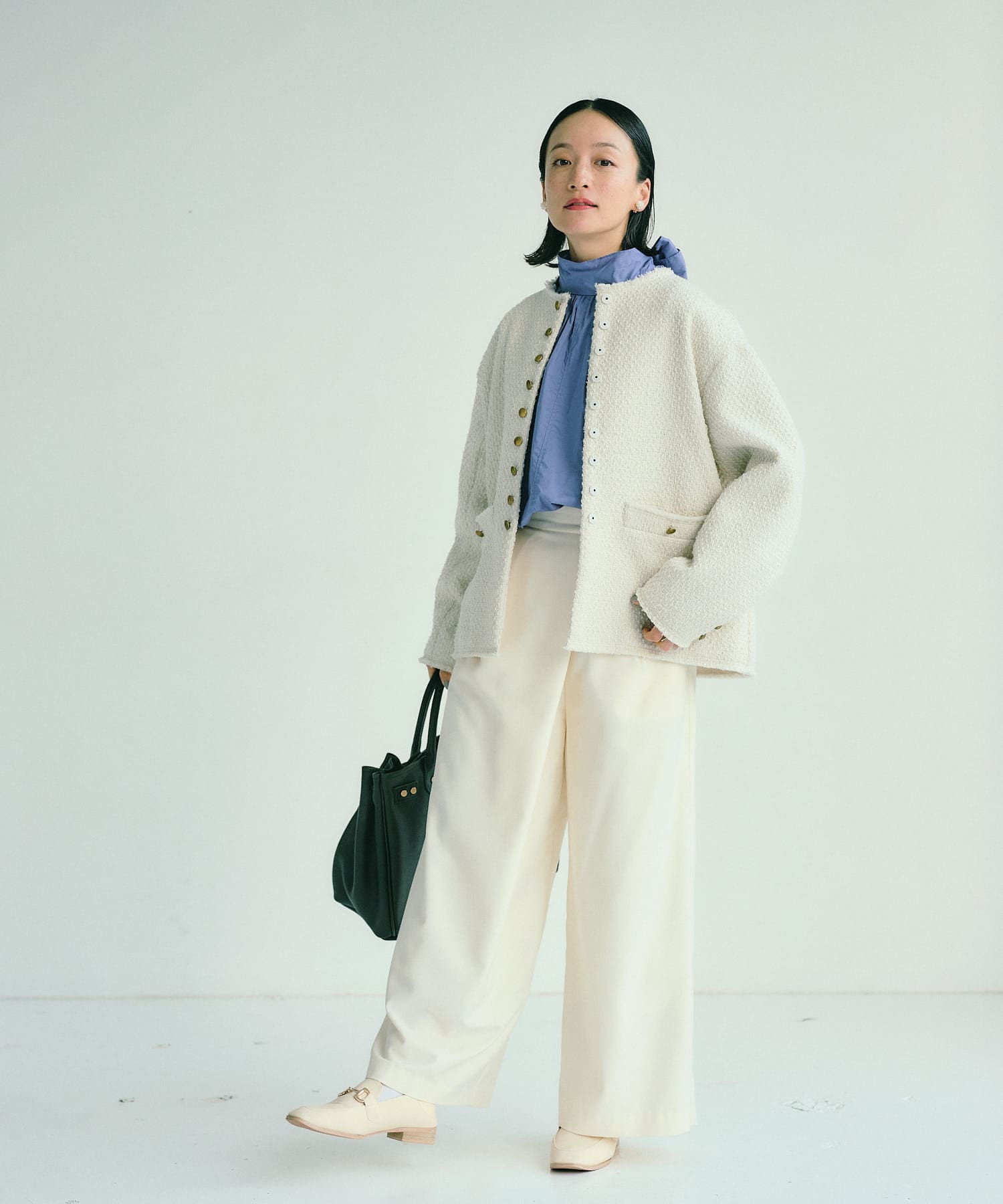 リングツィードノーカラージャケット | PUAL CE CIN(ピュアルセシン