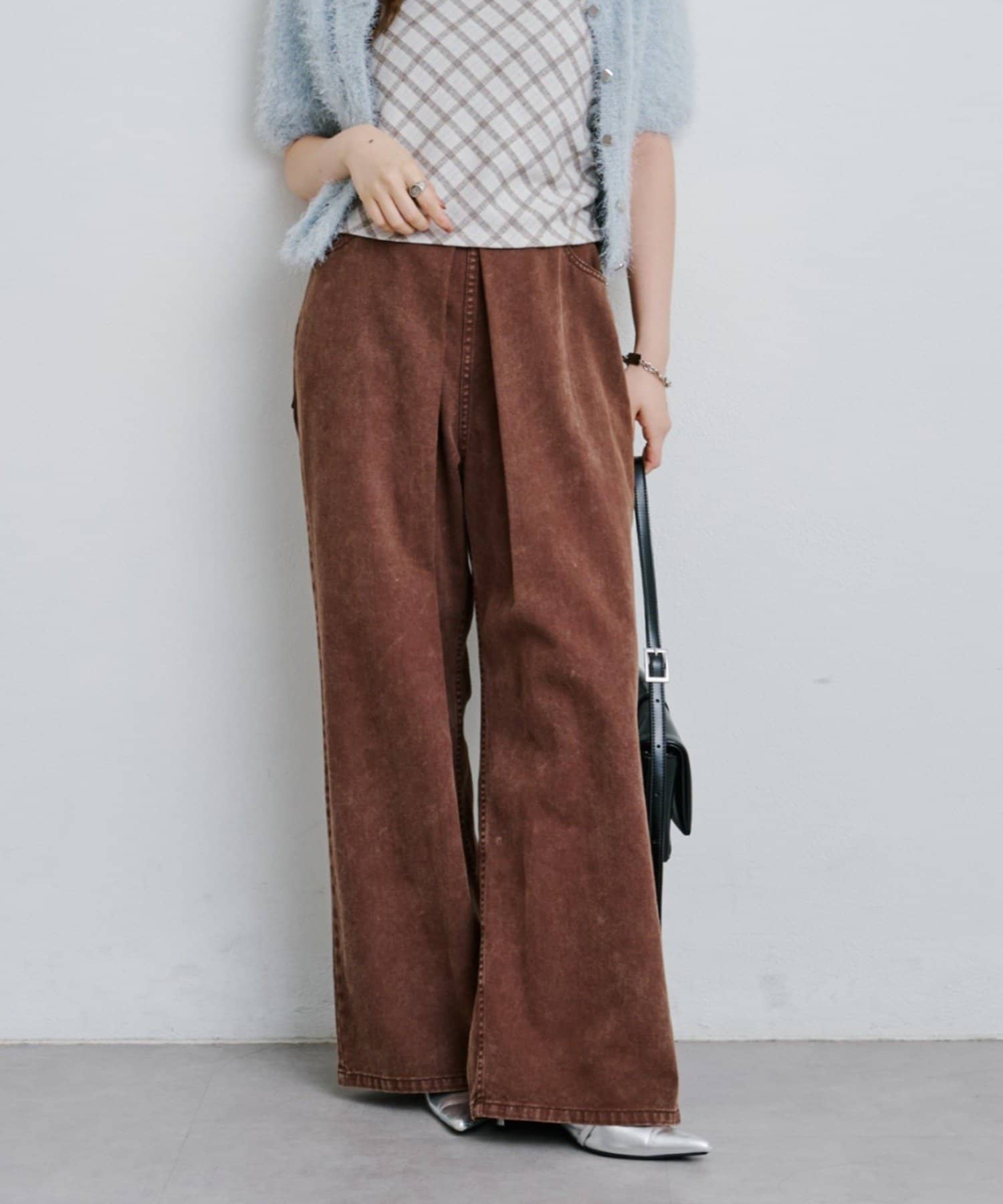 3サイズ】デニムタックワイドパンツ | Kastane(カスタネ)レディース