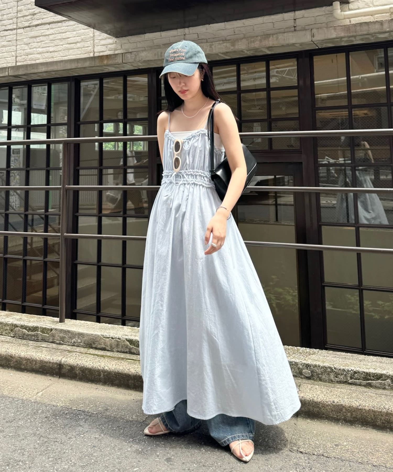 3色展開】リボンギャザーキャミワンピース | mystic(ミスティック