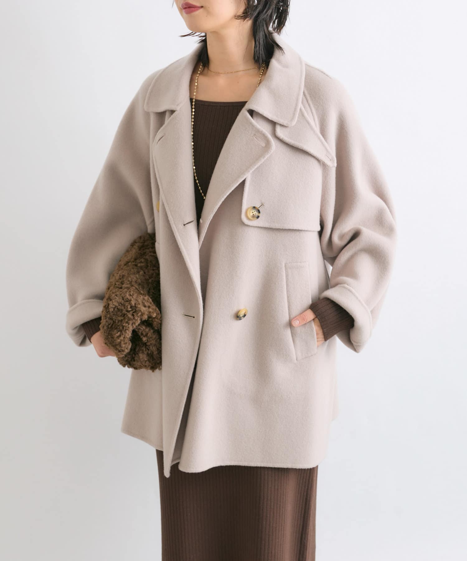 軽い着心地】ウールリバーミドルコート | RIVE DROITE(リヴドロワ