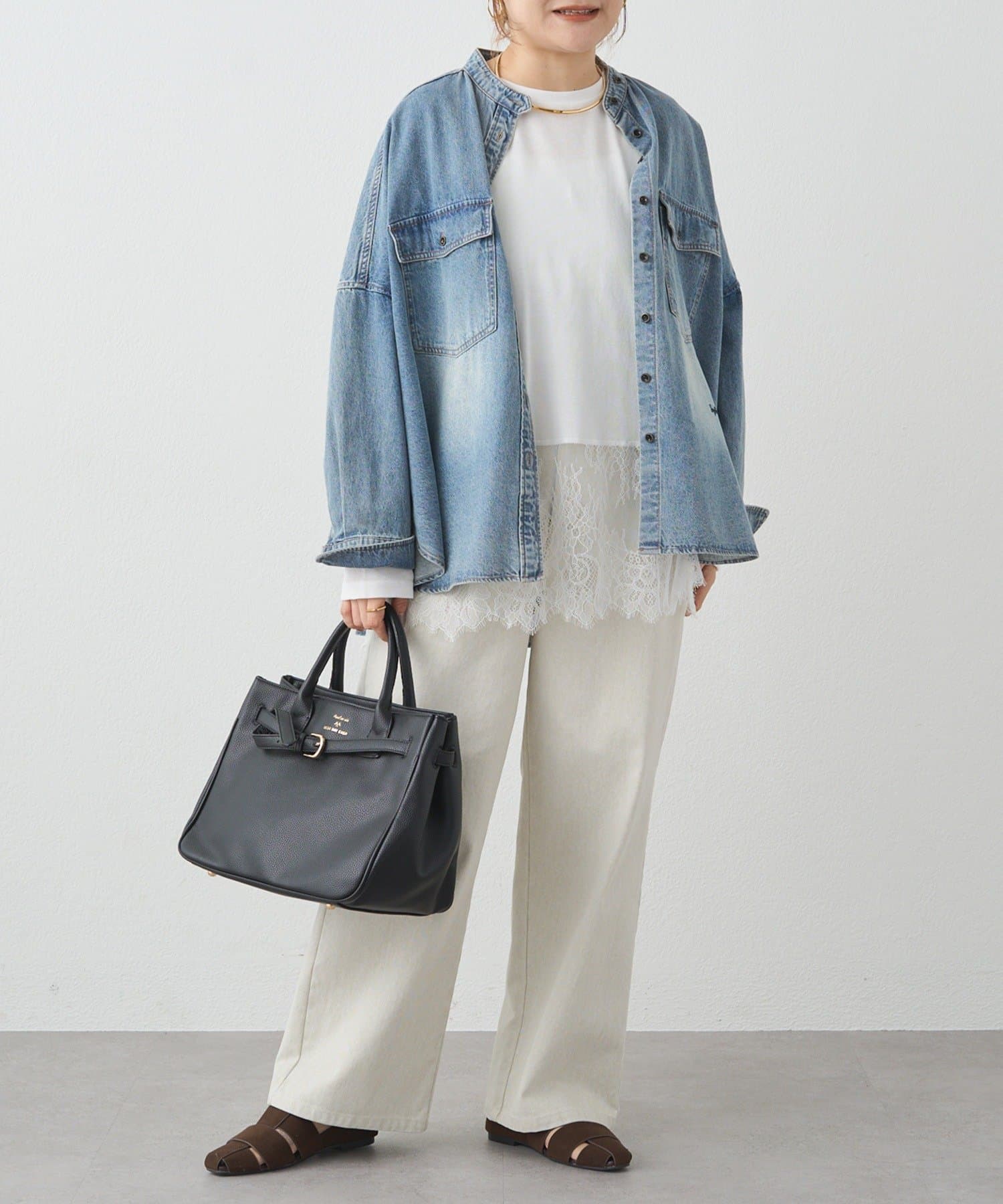 累計1万枚突破！/名品】ヴィンテージライクデニムバンドカラーシャツ