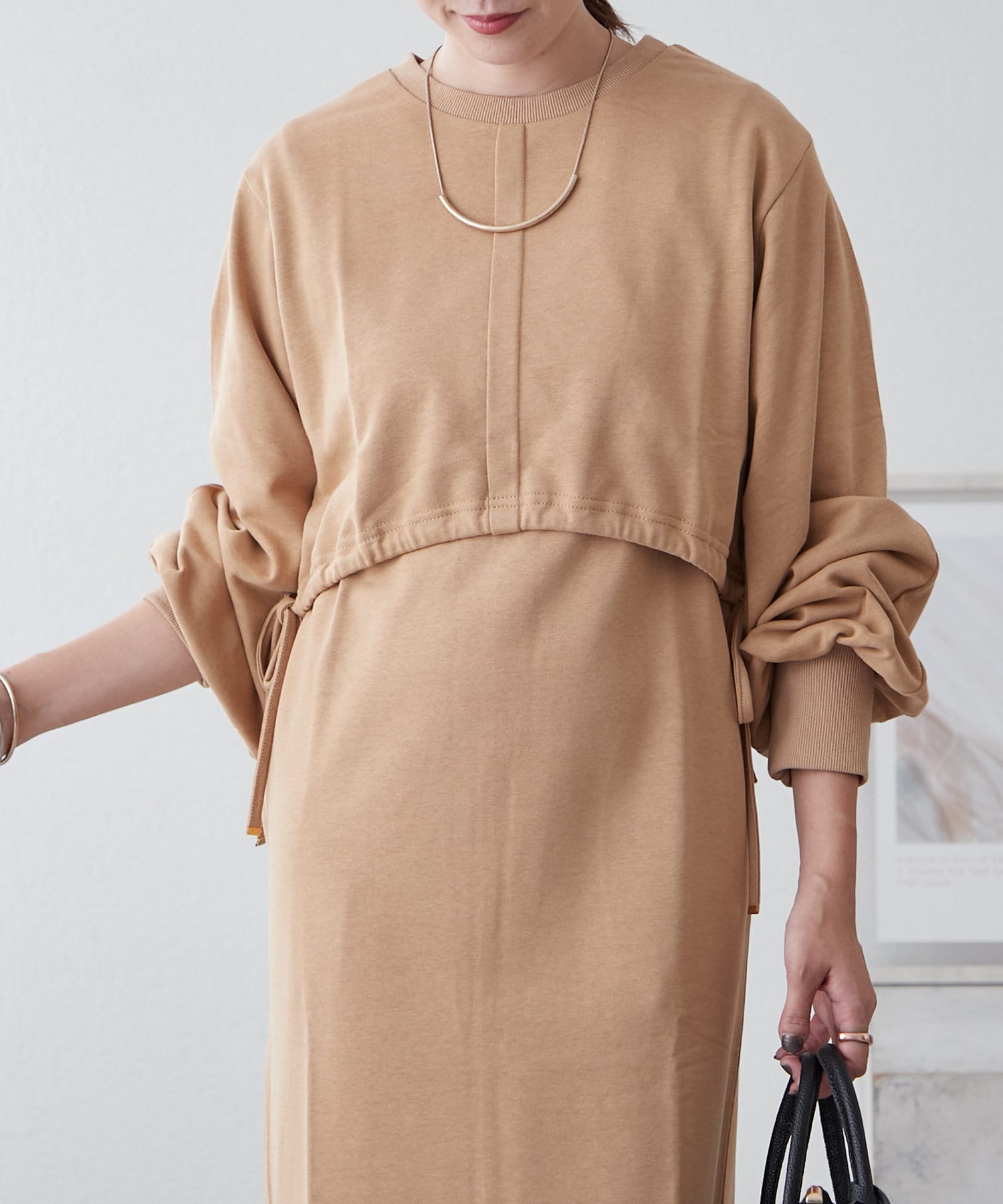 misato___監修】【低身長サイズあり】細見え万能2点セットワンピース