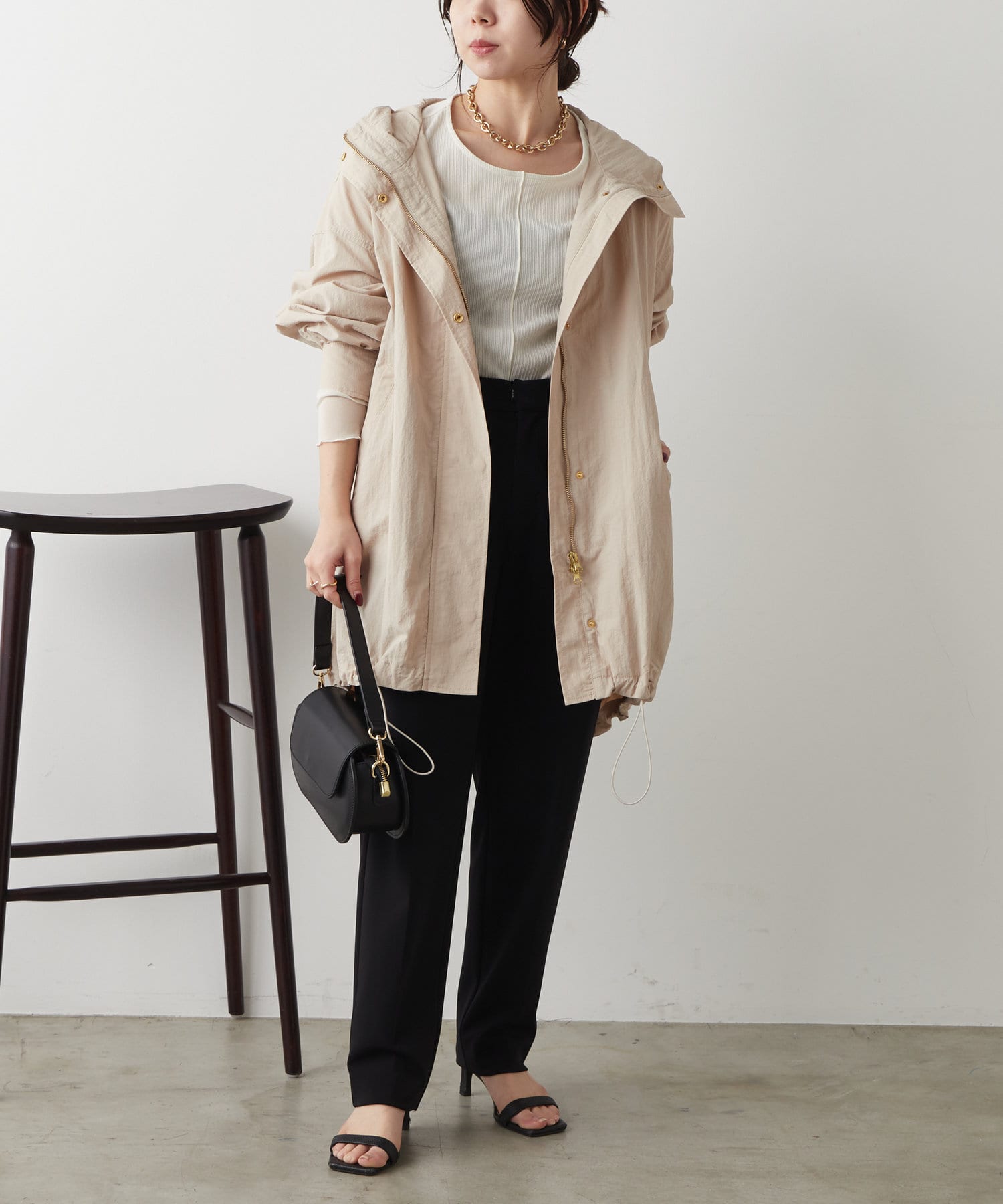 フード付き裾ドロストコート | Jena espace merveilleux(ジェナ