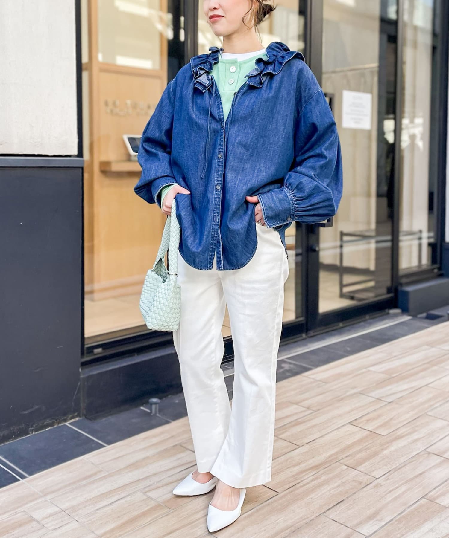 追加7回】【RM denim】フリルギャザーデニムブラウス | NOLLEY'S