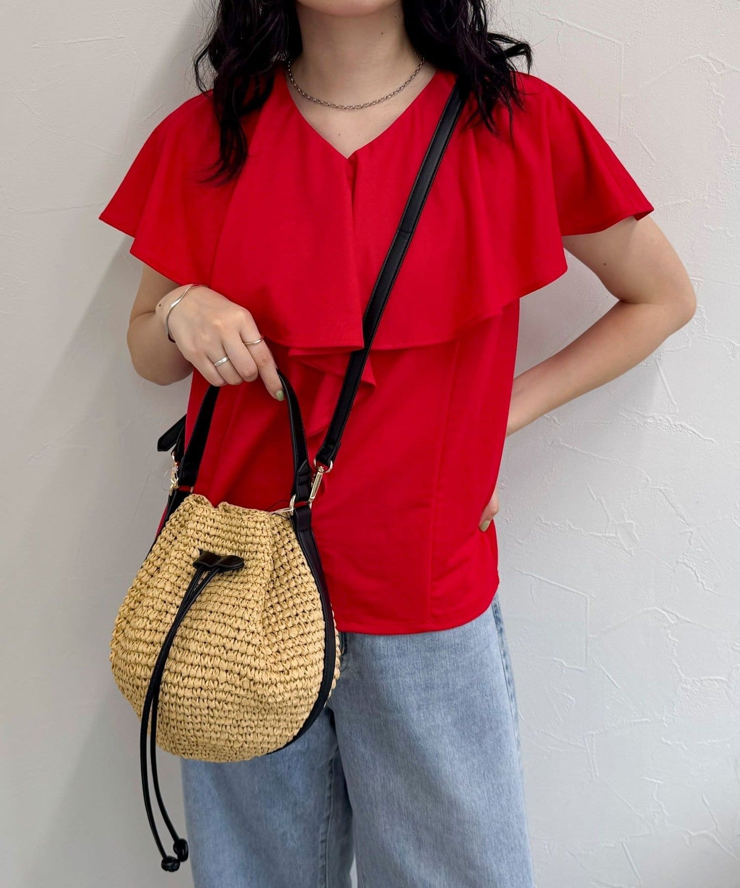 PPラフィア巾着2WAYショルダーバッグ | FREDY & GLOSTER(フレディ