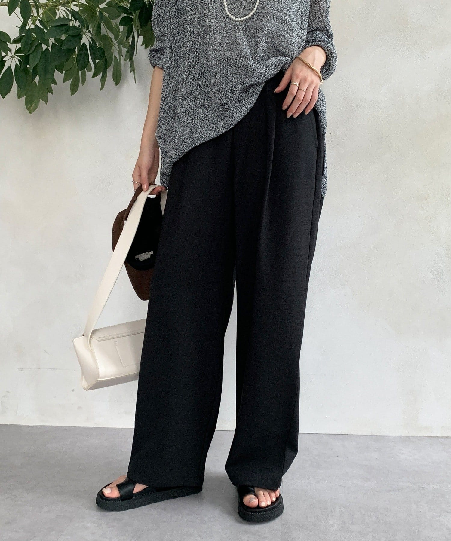 メランジスラブワイドパンツ | DOUDOU(ドゥドゥ)レディース | PAL