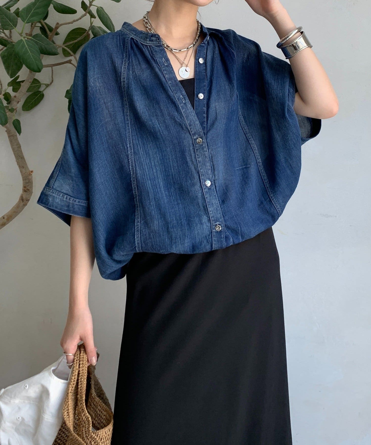 シアーデニムポンチョ風ブラウス | DOUDOU(ドゥドゥ)レディース | PAL