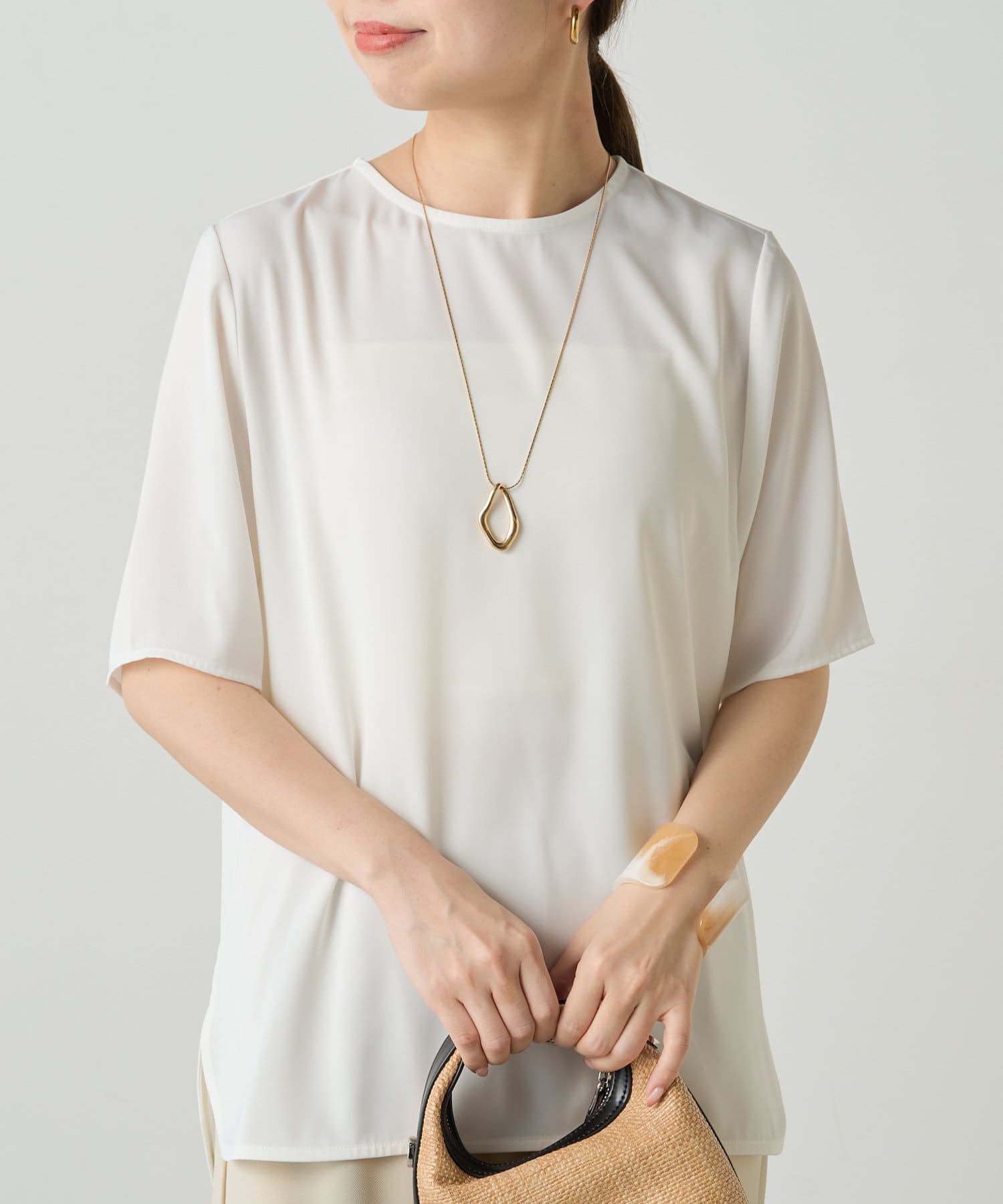 Loungedress】サテンTブラウス | OUTLET(アウトレット)レディース