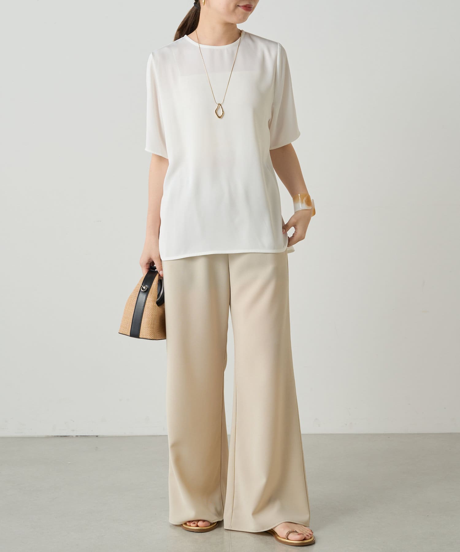 Loungedress】サテンTブラウス | OUTLET(アウトレット)レディース