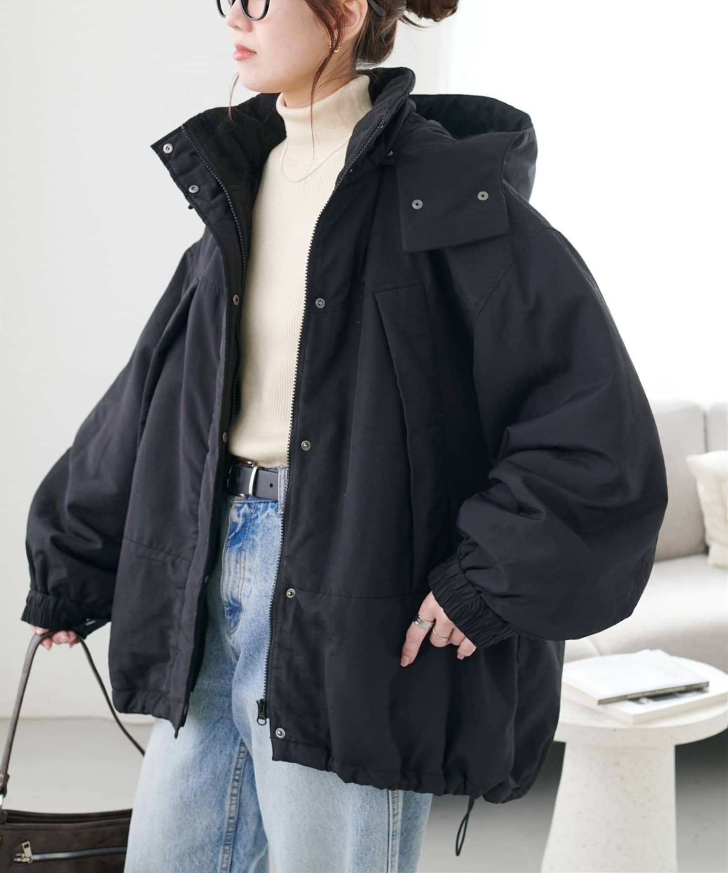 軽量/マフラーいらず】機能中綿モンスターショートコート | DISCOAT