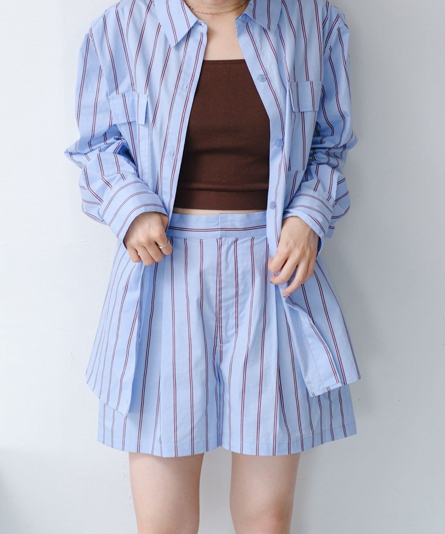 セットアップ対応】ストライプショートパンツ | Kastane(カスタネ