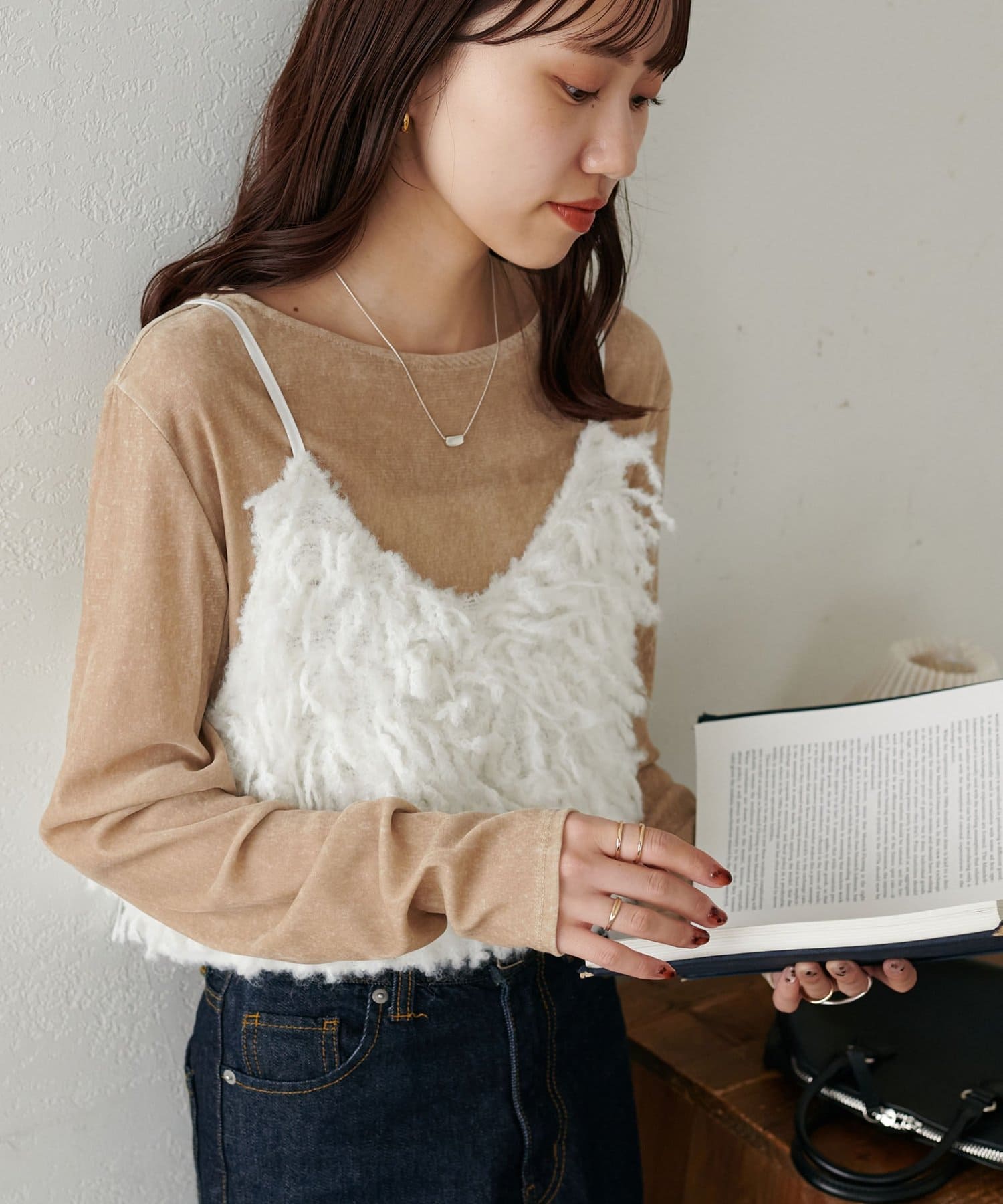 着映えアイテム/WEB限定】ウール混ループヤーンニットキャミ | DISCOAT