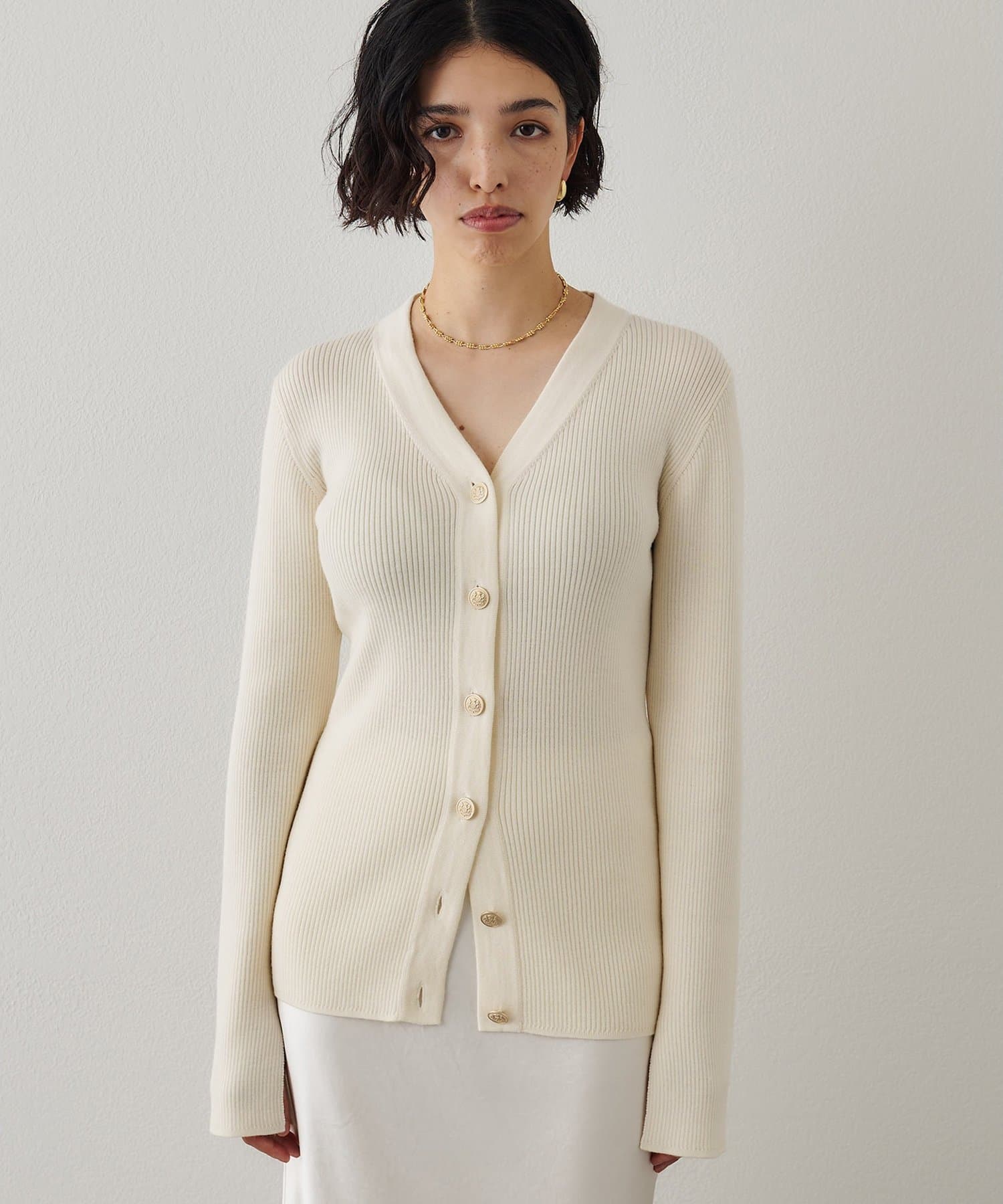 リブニットカーディガン | Whim Gazette(ウィム ガゼット)レディース