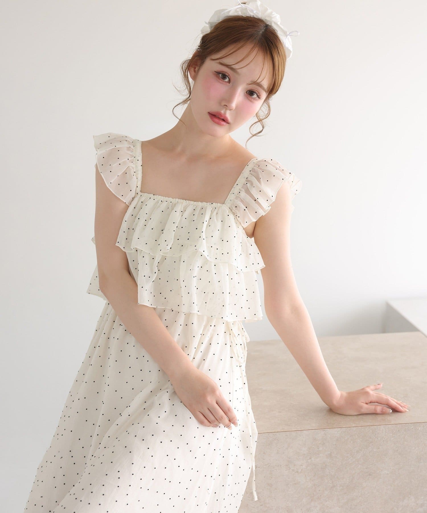 天使になれる!?】サイドリボンフリルキャミワンピ | one after another