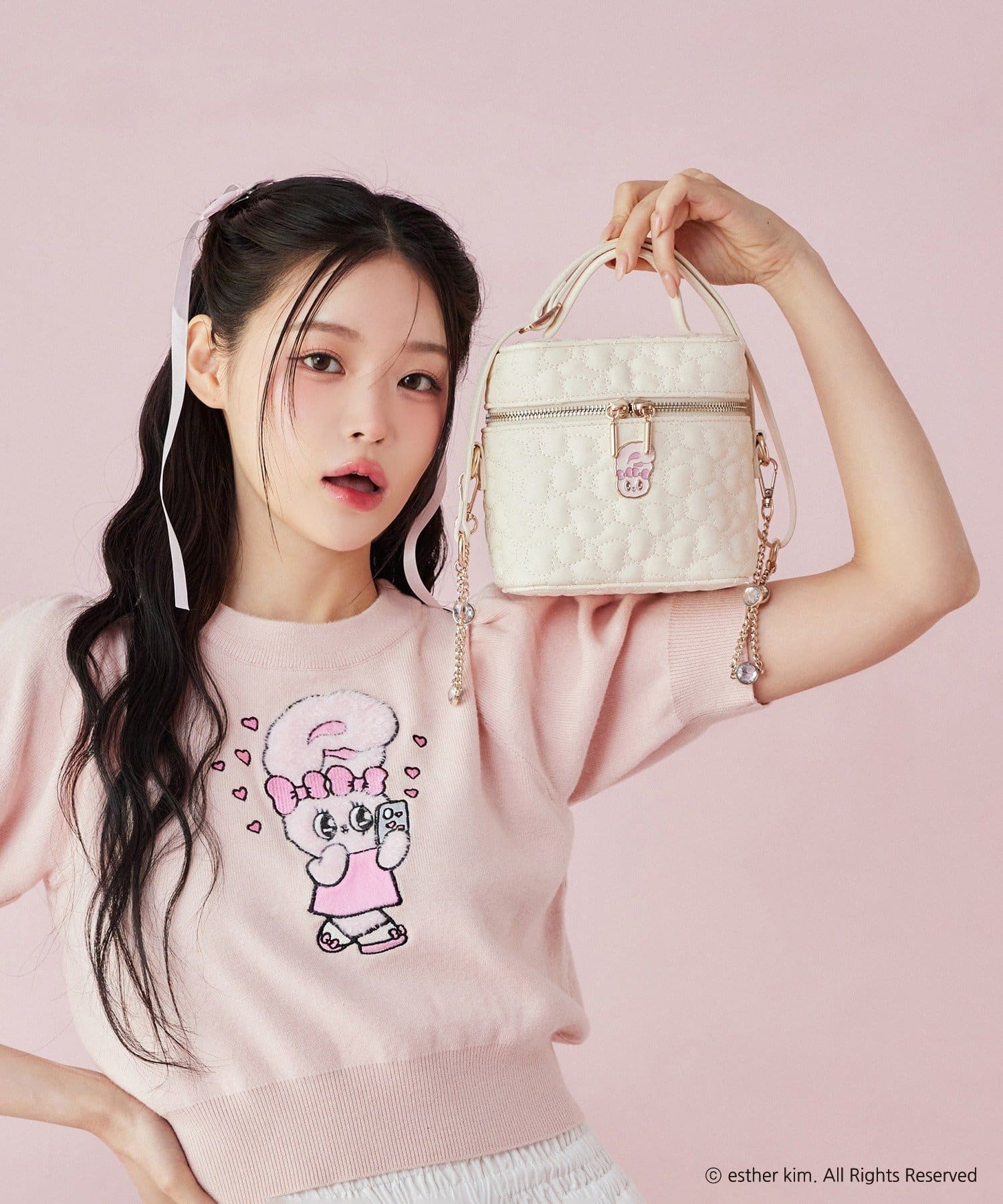 Esther Bunny コラボ】リボンキルティングバニティバッグ | one after