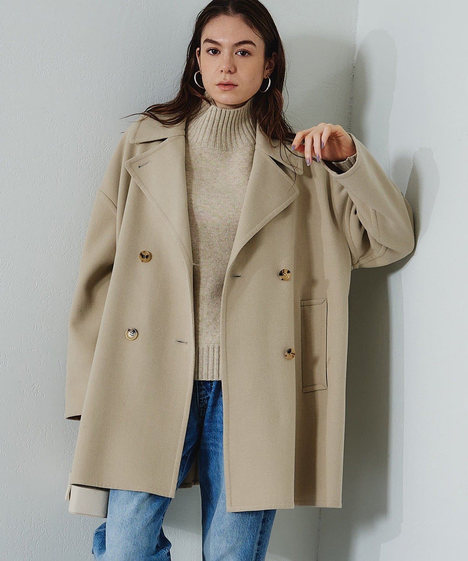 メルトンリバー仕立てPコート | Drawing Numbers(ドローイング