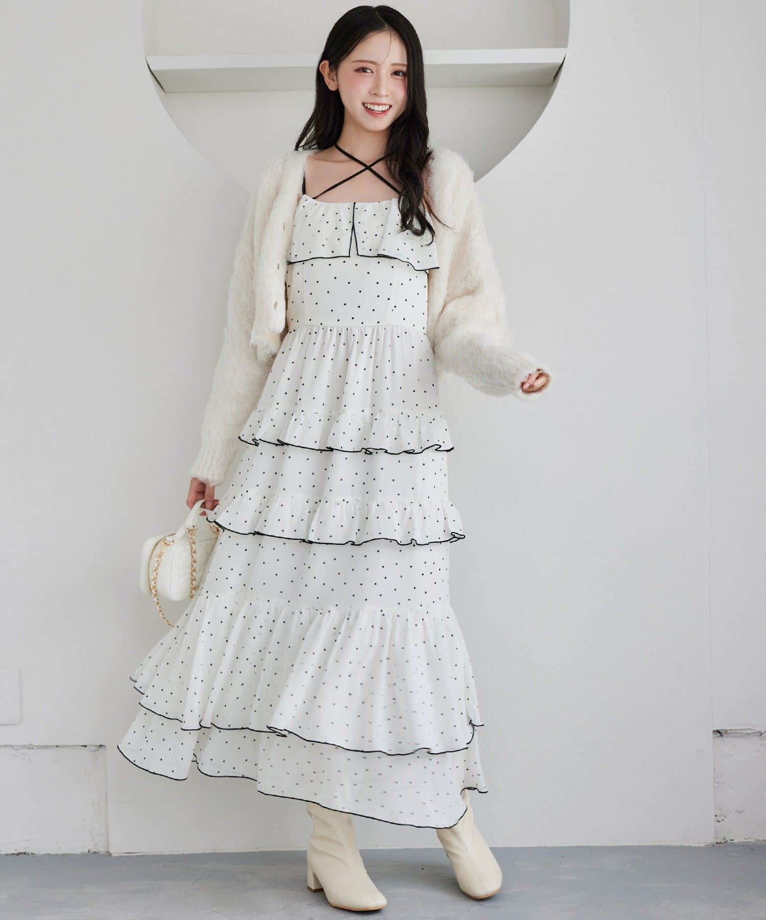 ティアードフリルロングキャミワンピ | one after another NICE CLAUP