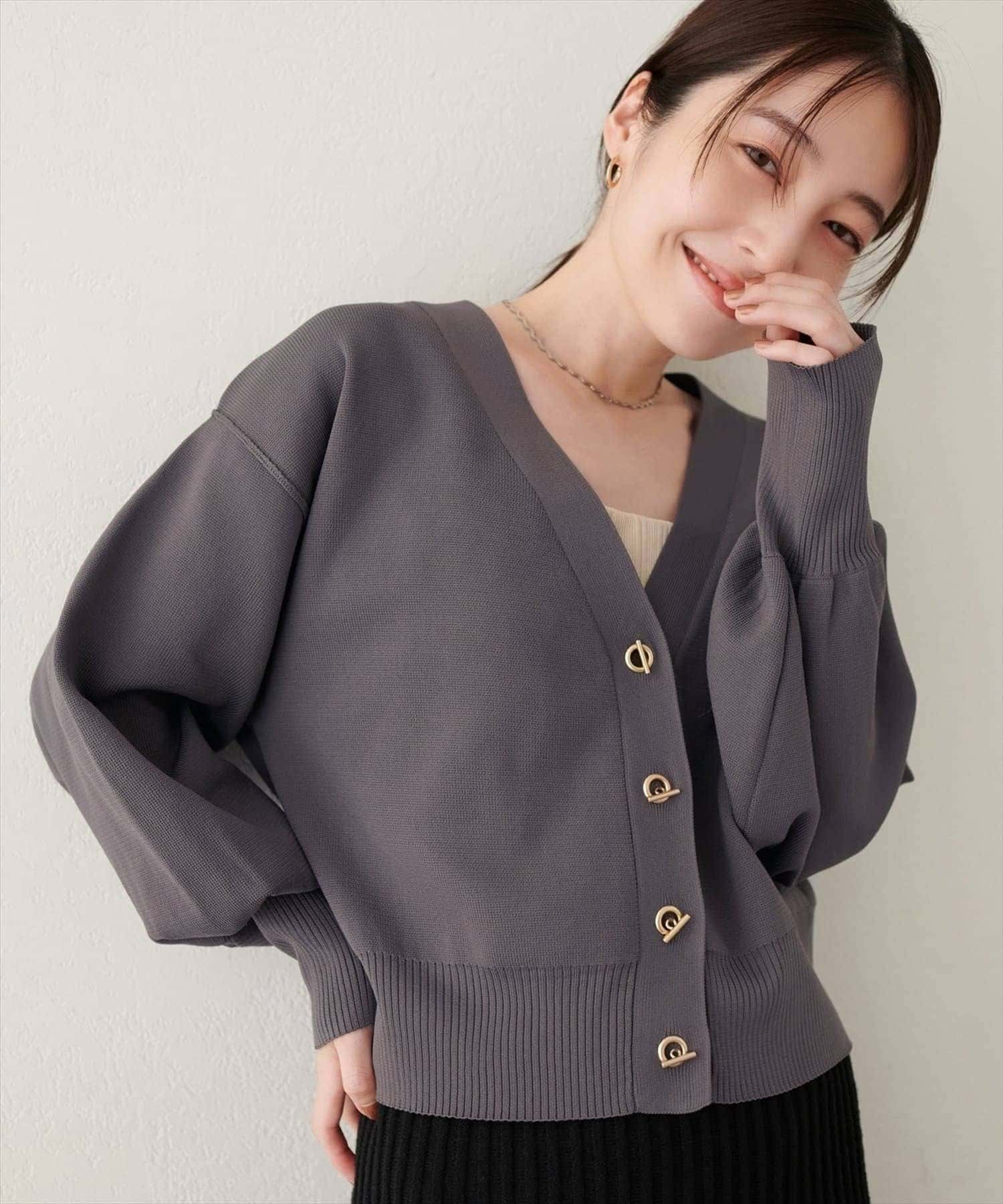 WEB限定】プチプラハトメバー釦カーデ | natural couture(ナチュラル