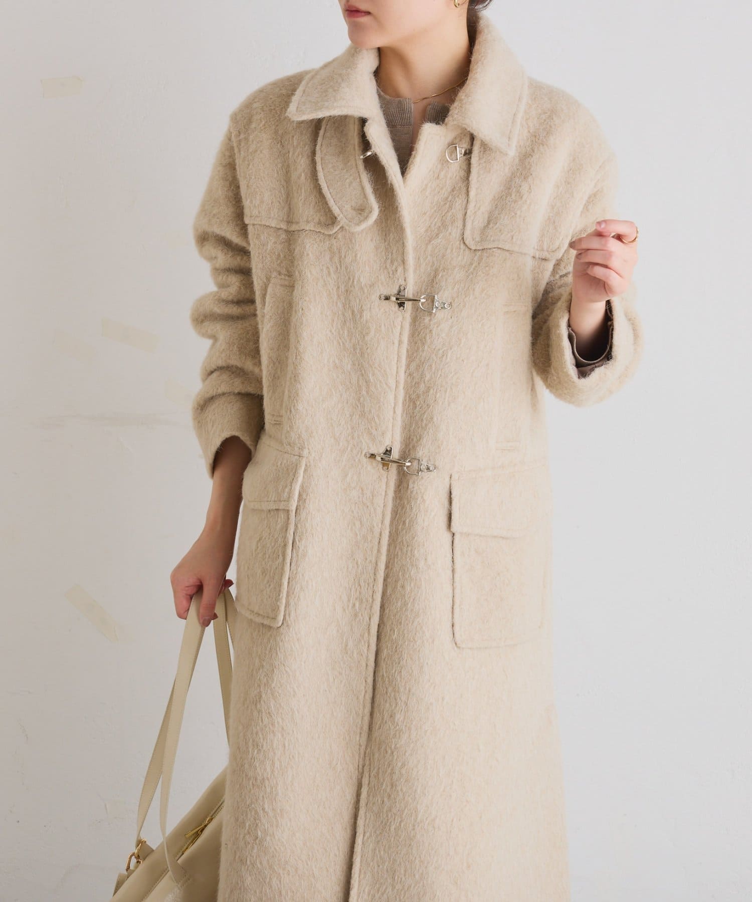 着映えコート/ウール混】シャギーロングコート | COLLAGE