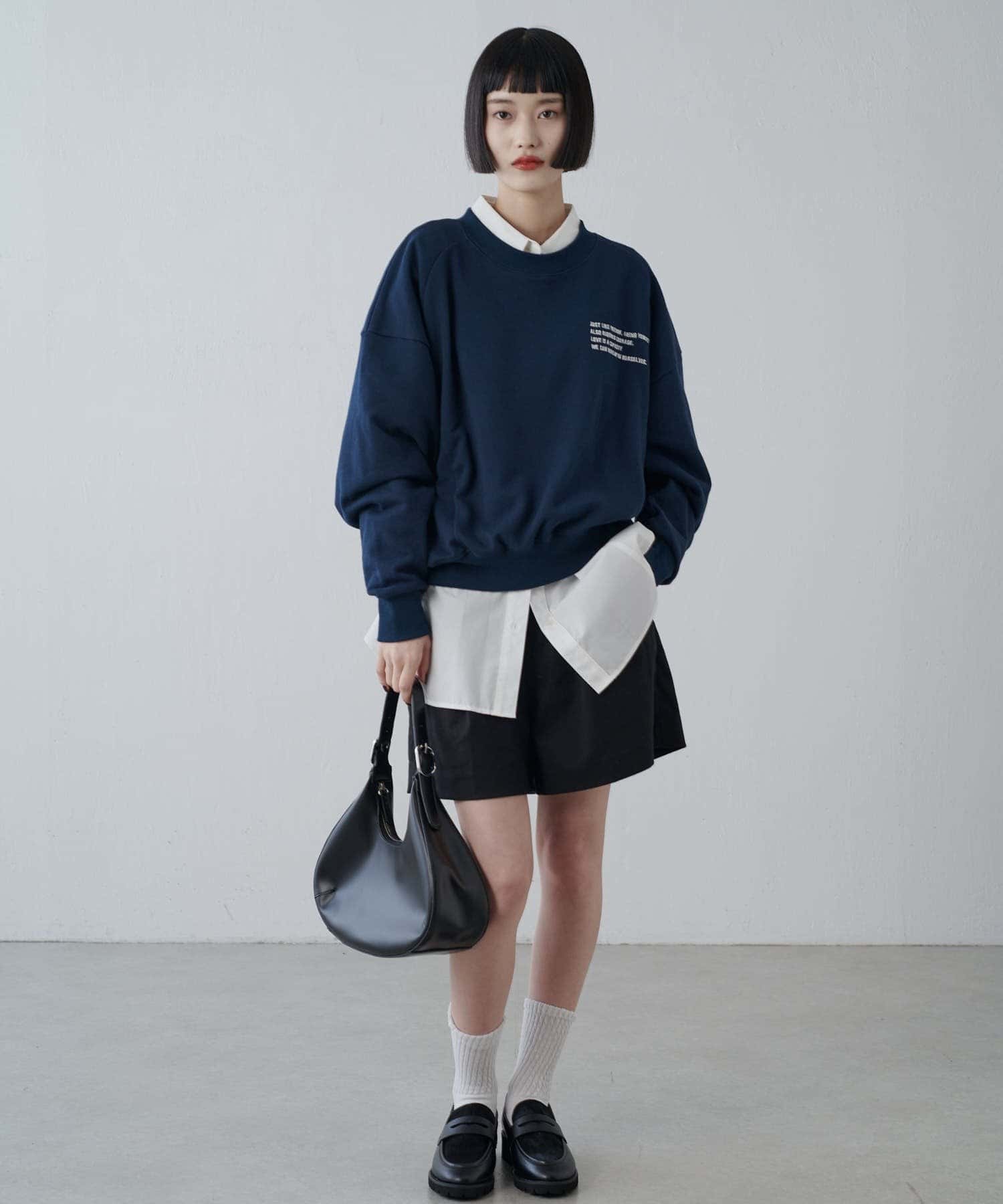 MAY企画/ユニセックス】ワンポイントロゴ刺繍クルーネックスウェット