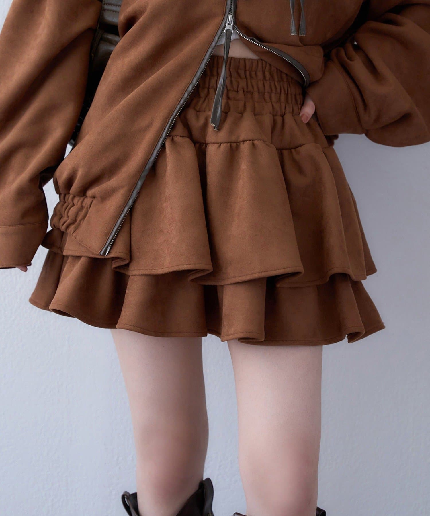 WEB限定】セットアップ対応/ティアードミニスカート | one after