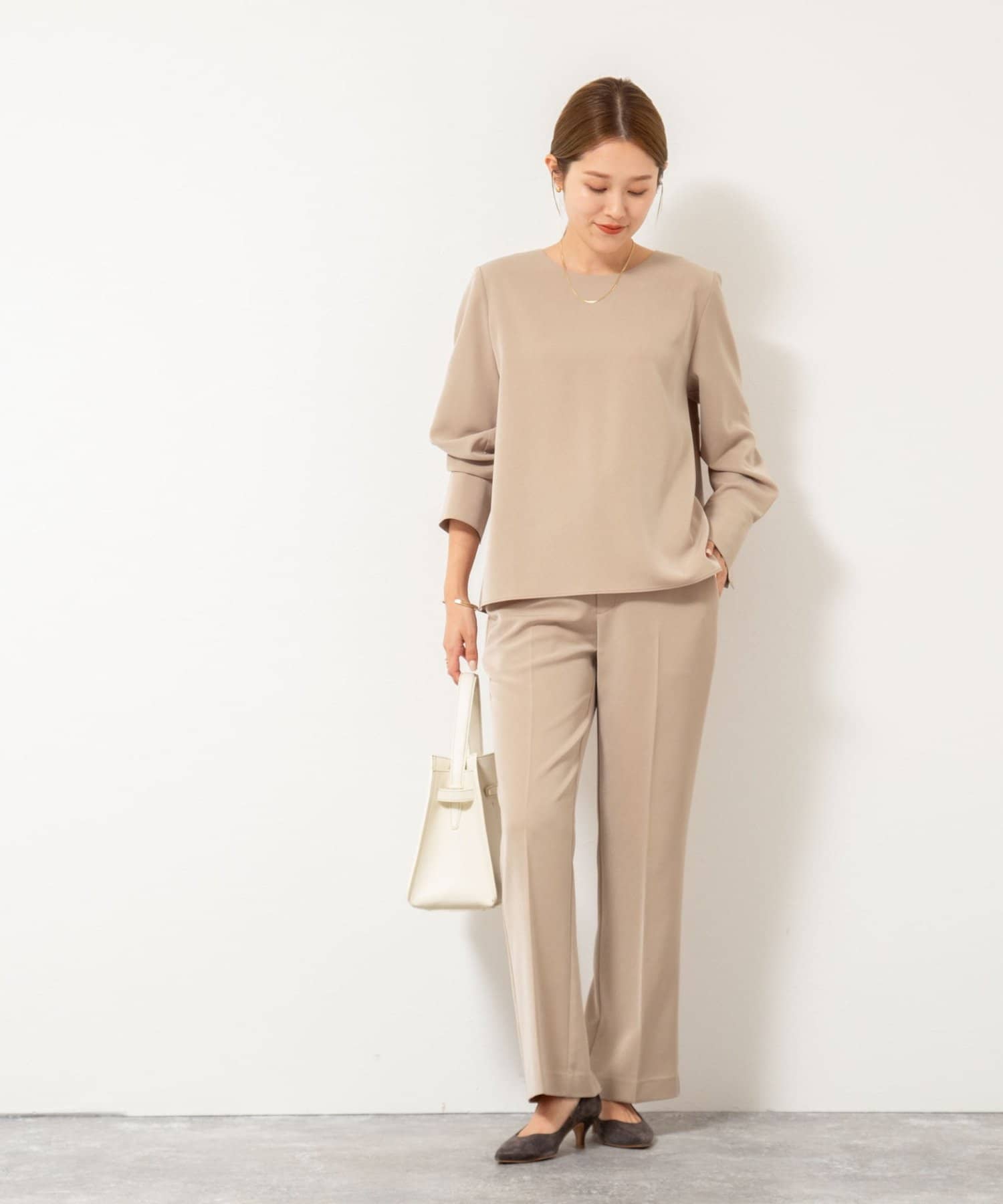 セットアップ対応》ウォッシャブルストレッチギャババックフレア