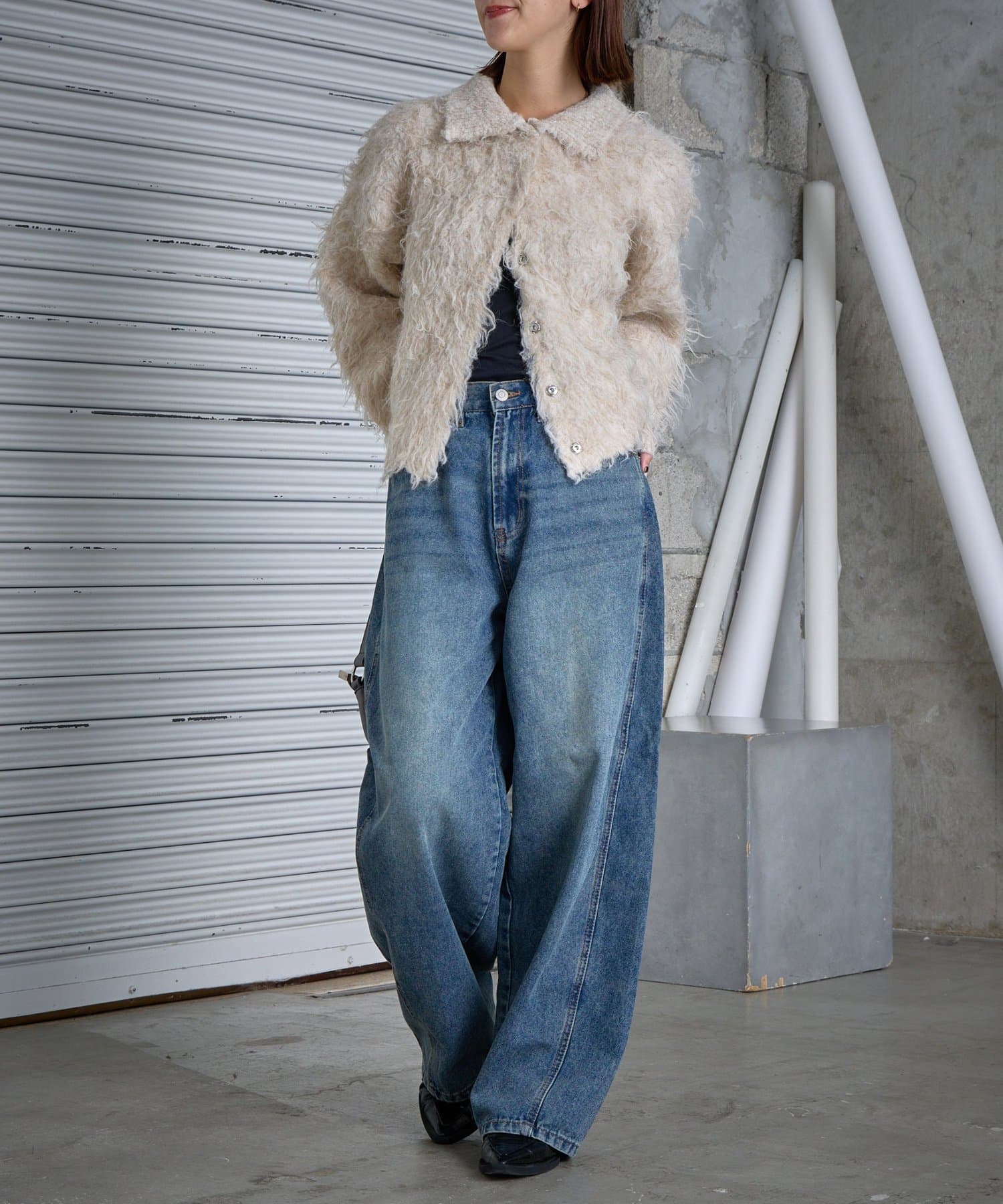 MIXシャギー衿付きカーディガン | -goocy-(グーシー)レディース | PAL