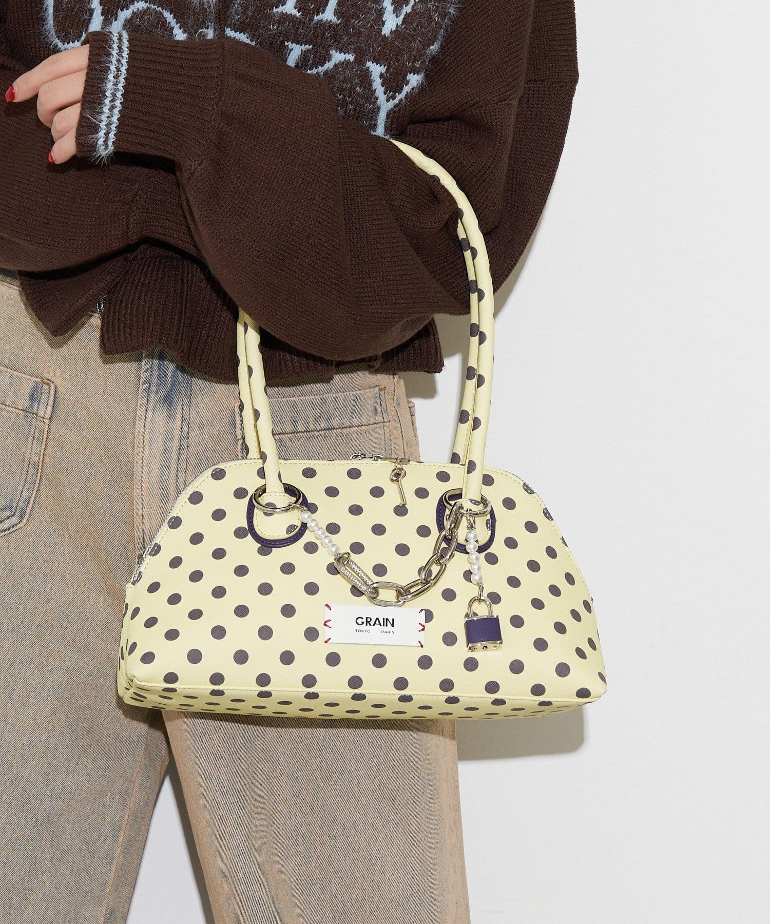 GRAIN/グレイン】チャーム付き水玉トートバッグ | CIAOPANIC(チャオ