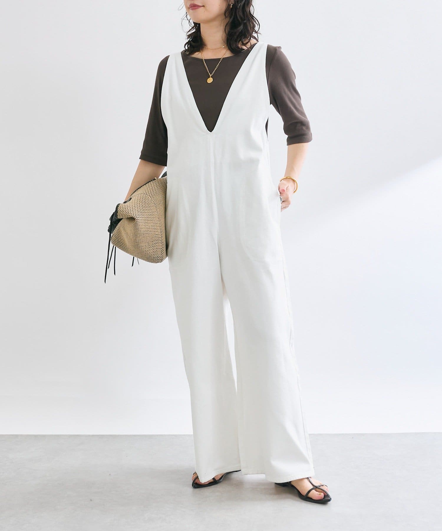 長さ調整可能】プランジデニムサロペット | RIVE DROITE(リヴドロワ