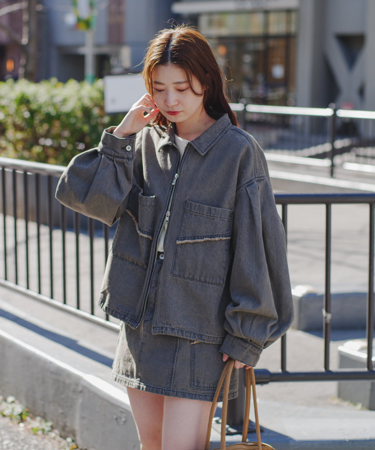 セットアップ対応】デニムダブルZIPジャケット | Kastane(カスタネ