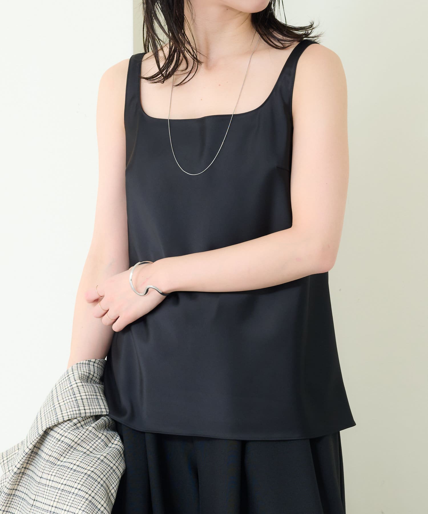 新色追加/ブルー】サテンタンクキャミソール | Omekashi(オメカシ