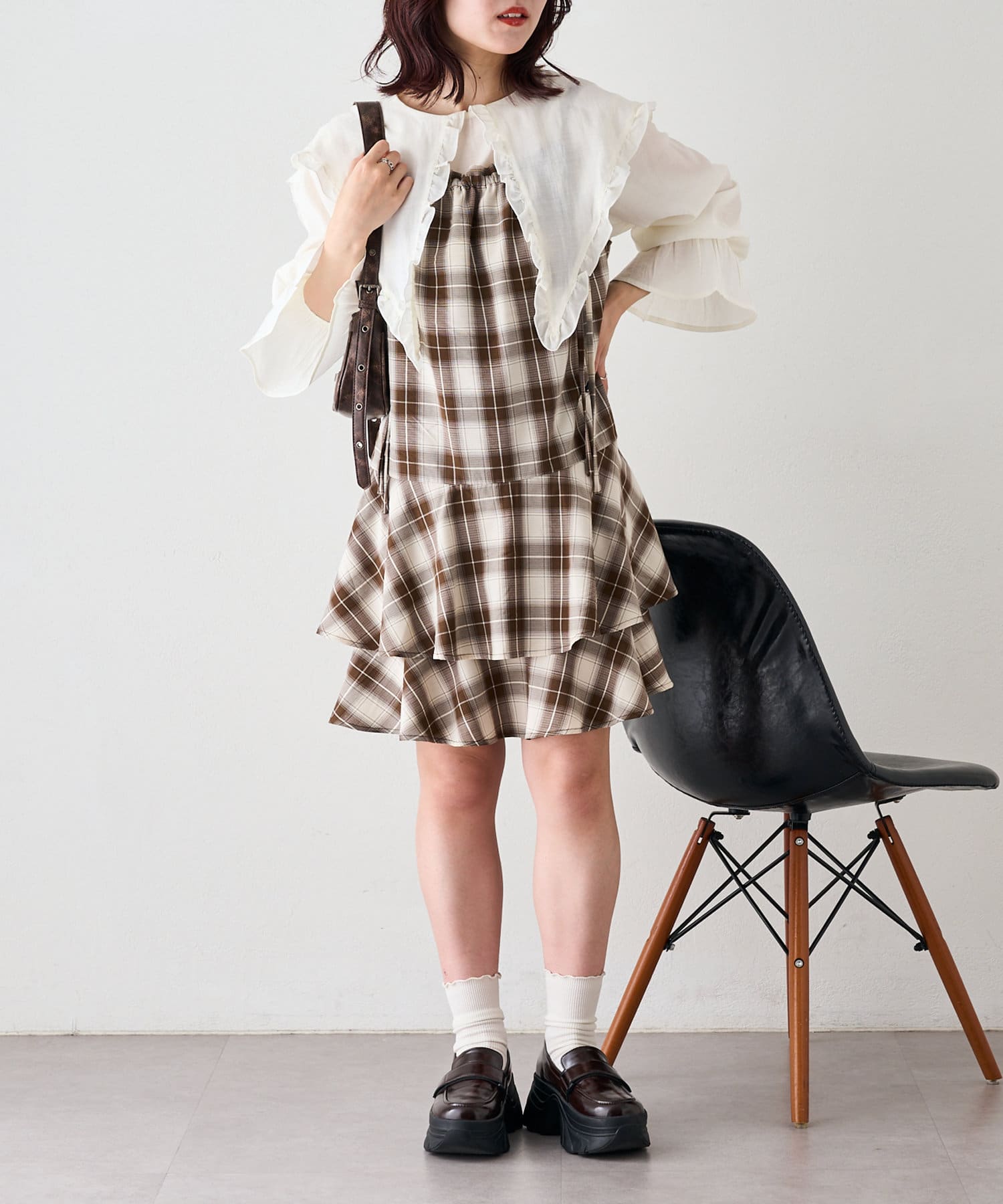 ティアードフリルミニワンピース | w closet(ダブルクローゼット