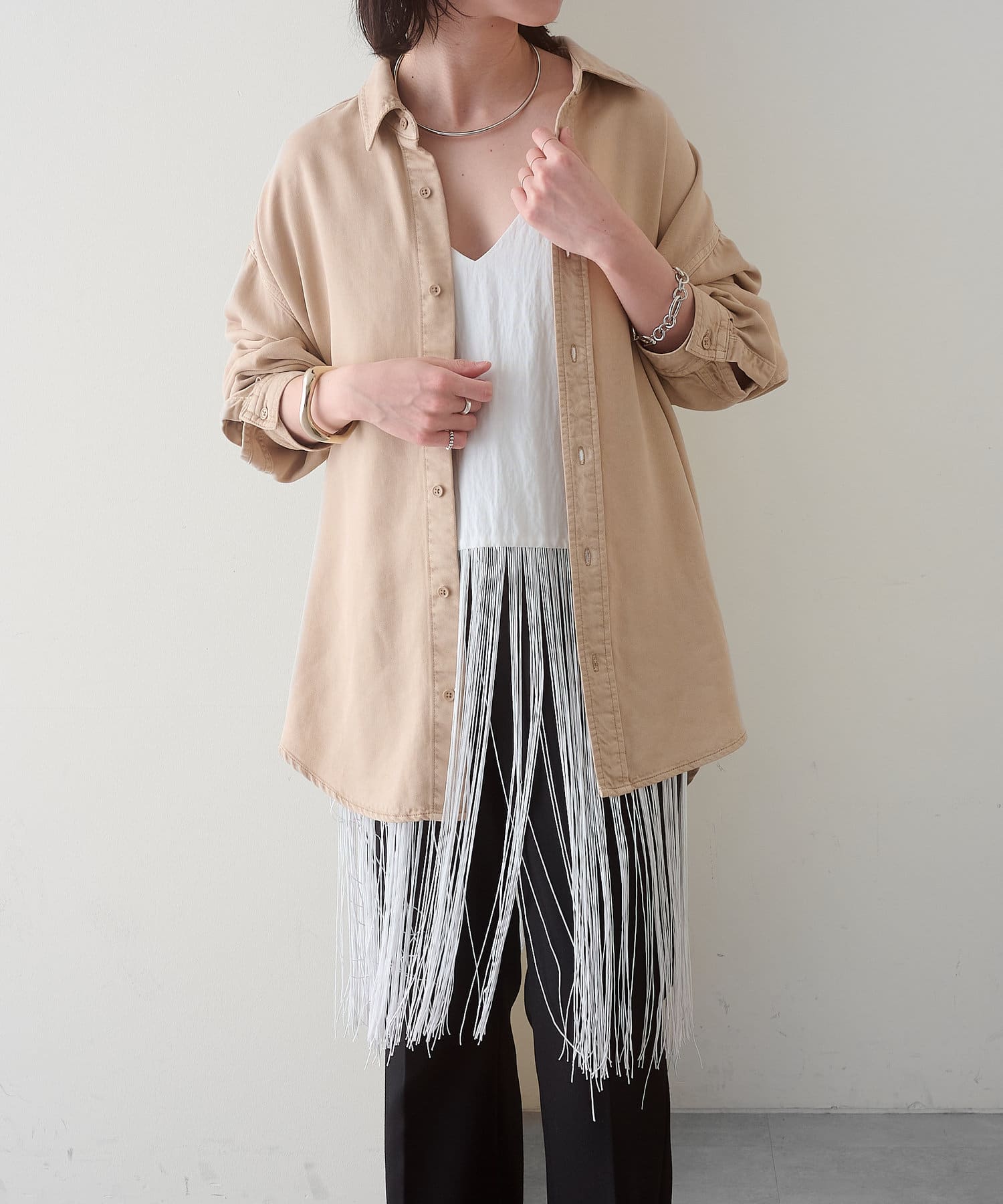 レイヤードにぴったり◎】フリンジキャミチュニック | Omekashi