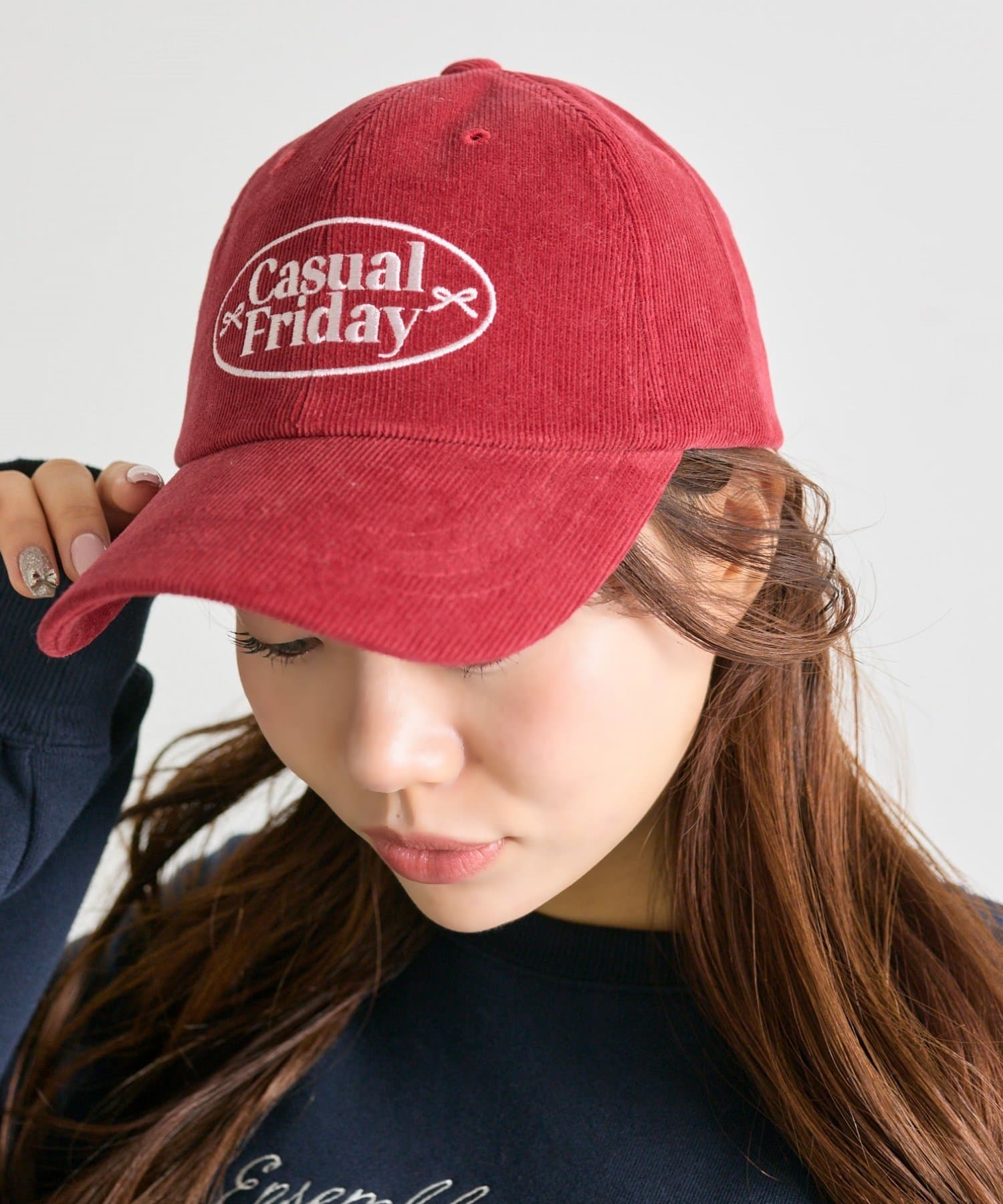 コーデュロイ刺繍入りキャップ | OLIVE des OLIVE(オリーブ デ