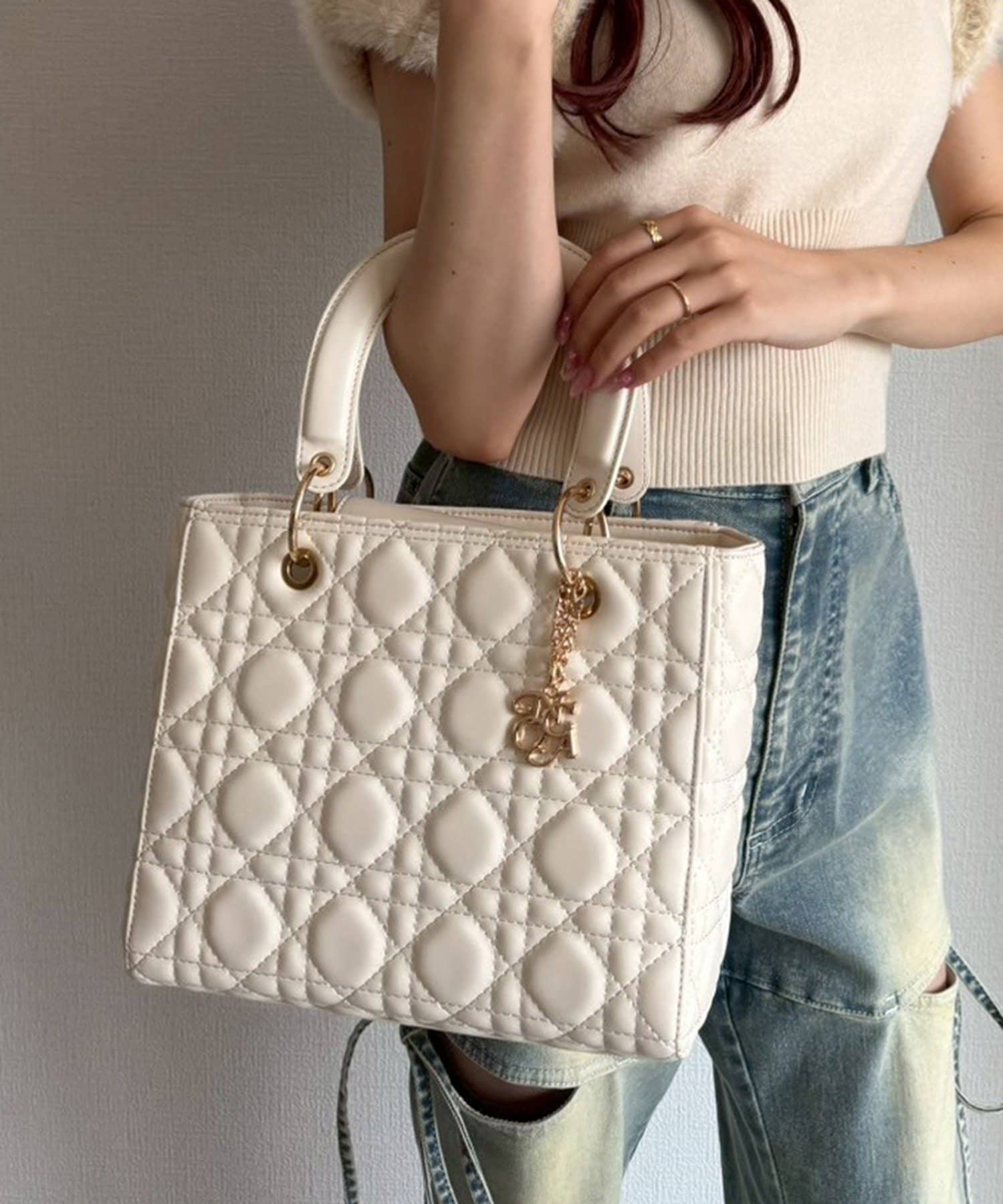 チャーム付きキルティングミニトートバッグ | one after another NICE