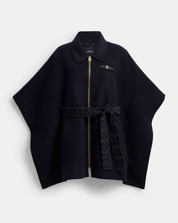 公式】COACH – コーチ | ダブル フェイス ウール ケープ