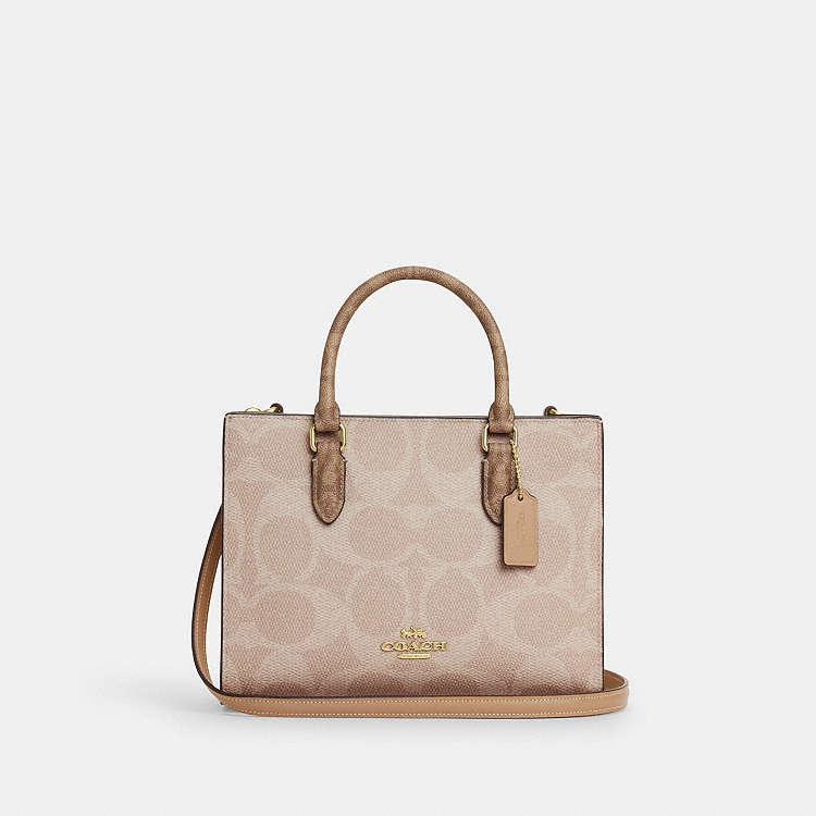 COACH® Outlet | Maggie Small Tote Bag In Blocked Signature Canvas