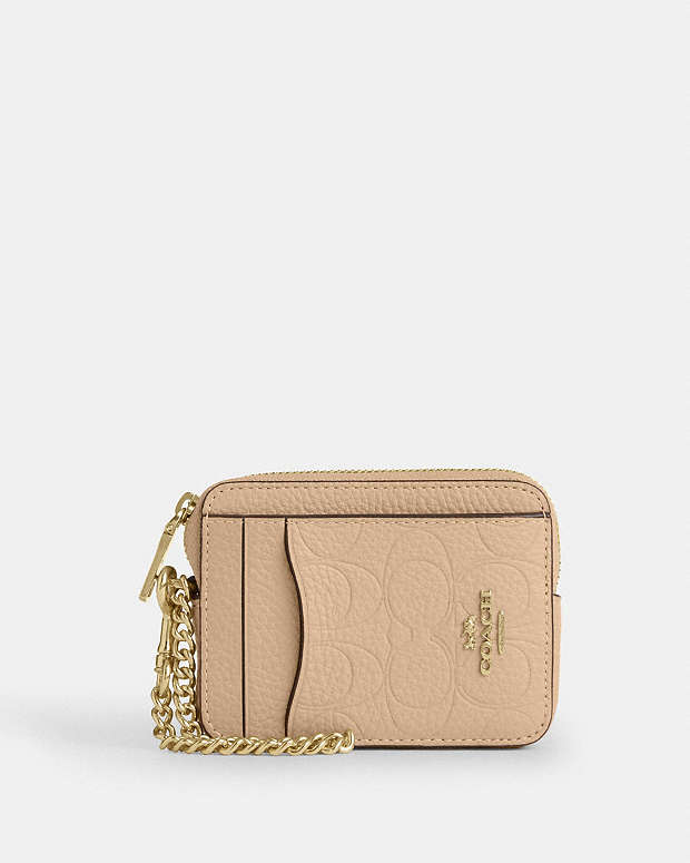 COACH® FI | Zip Card Case In Signature Leather