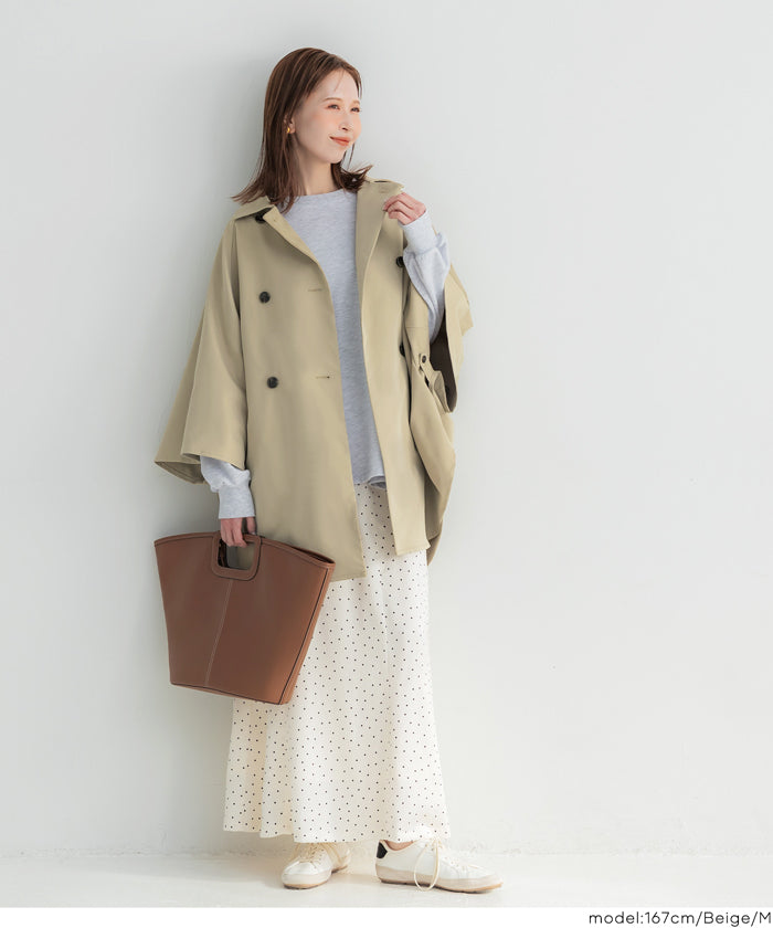 セール☆4990円→3990円 トレンチポンチョコート レディース 送料無料