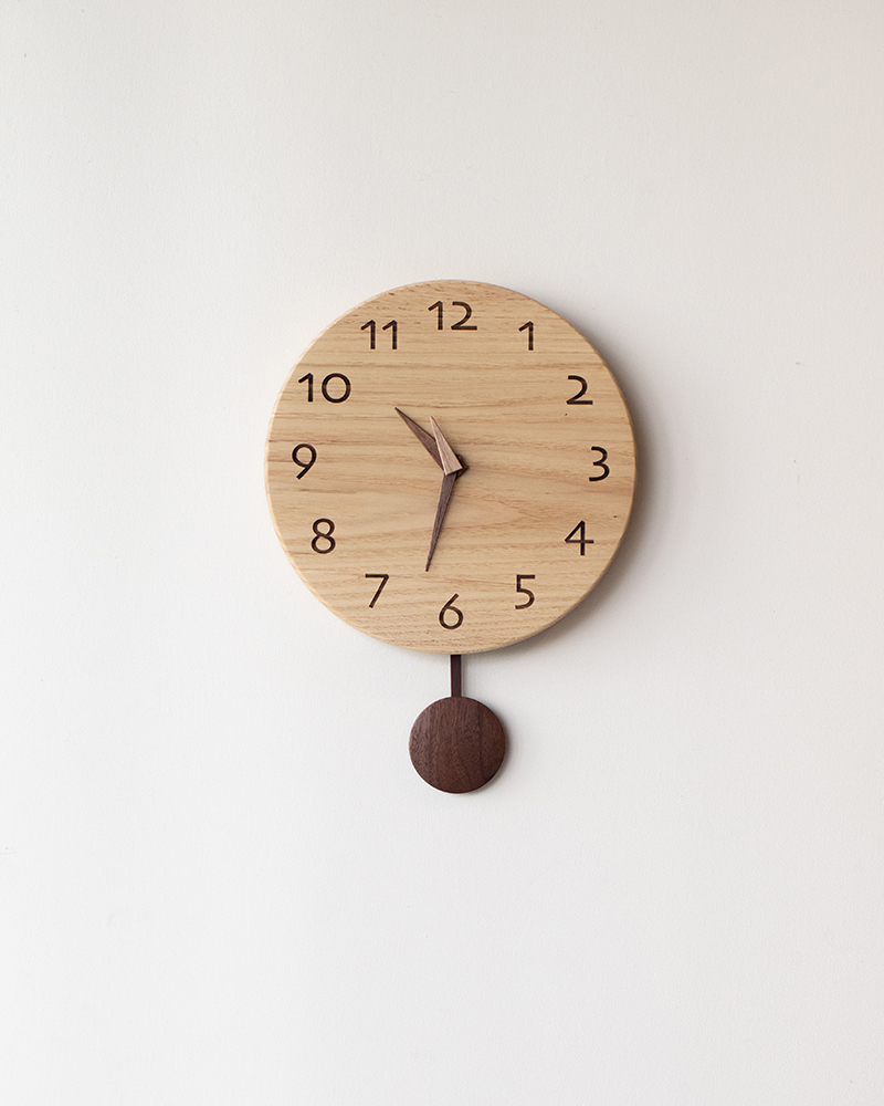 木の振り子時計 maru 栗2 | cocochi ｜ 家具と服と暮らしの店｜静岡県