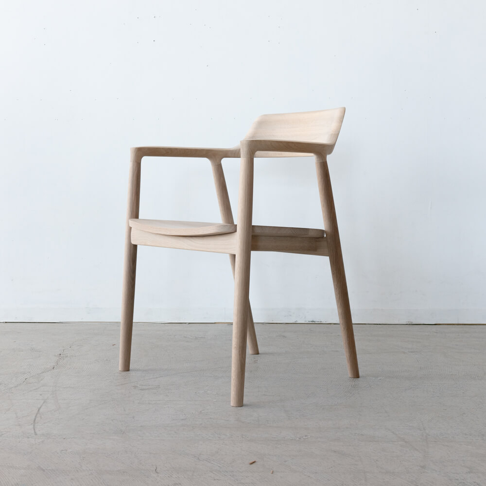 HIROSHIMA natural 】HIROSHIMA アームチェア（板座）ホワイトオーク材