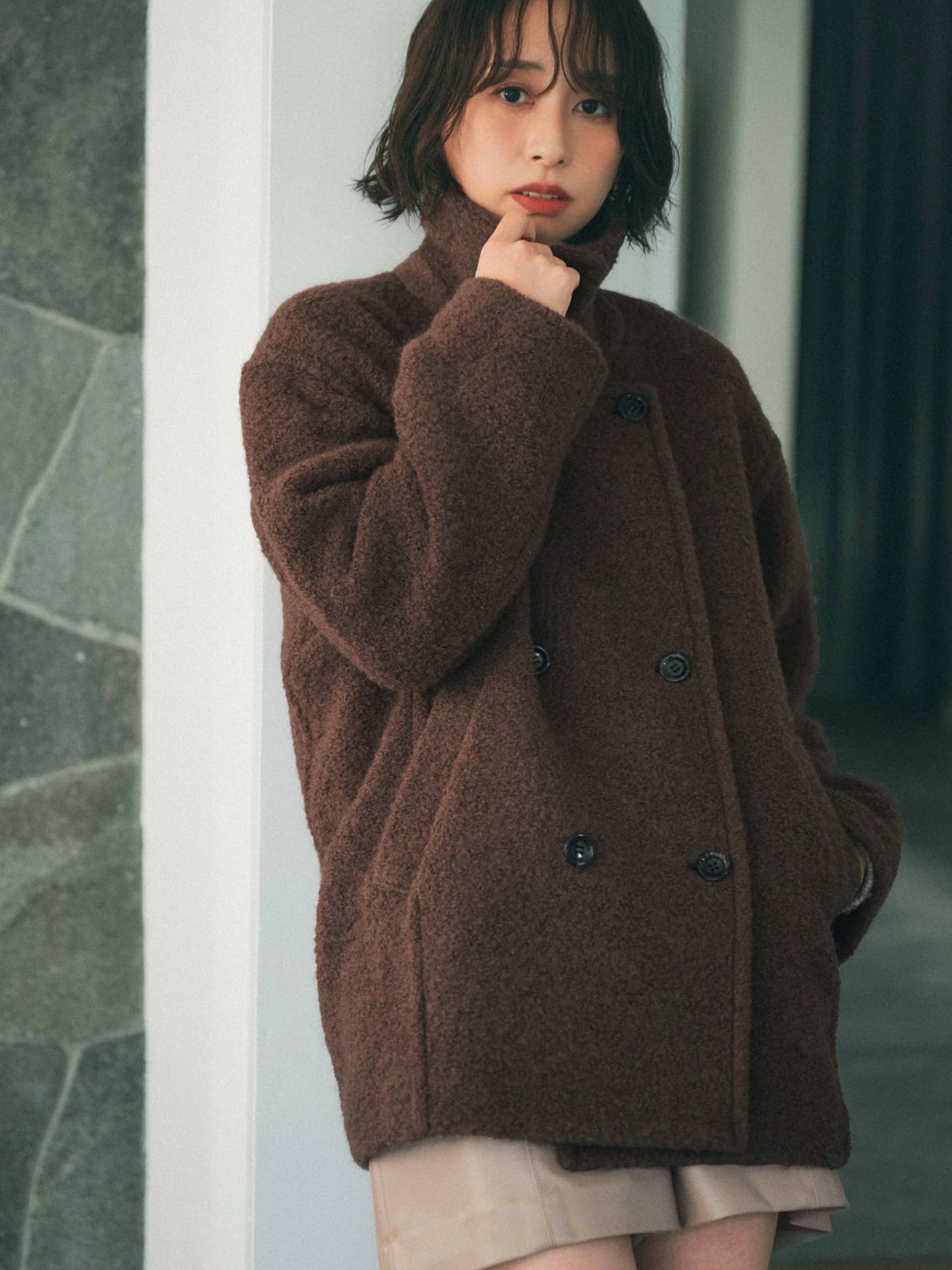 ウールループダブルコート | 小柄・低身長女性向けファッション通販