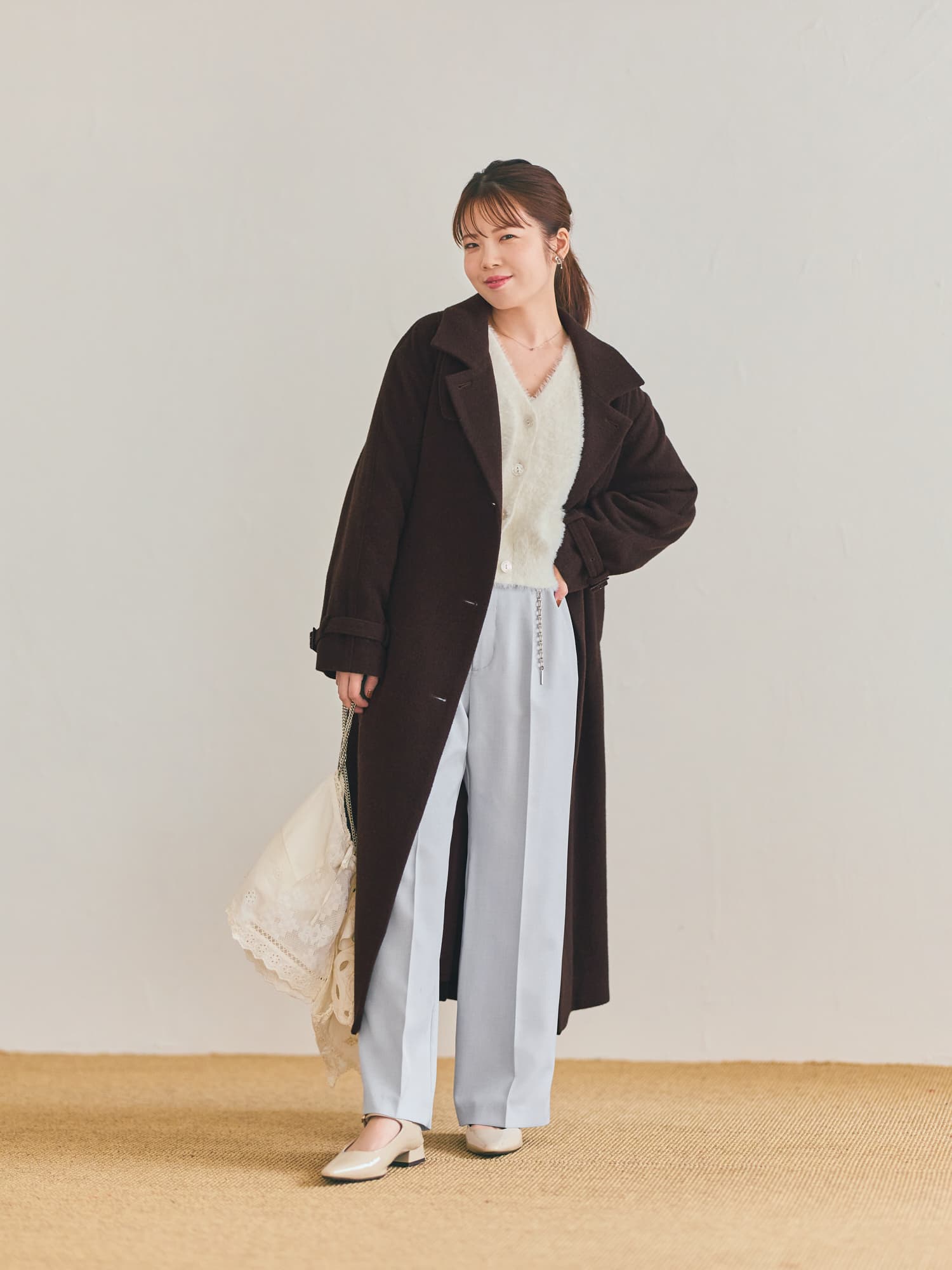 セミダブルバックフレアウールコート-short & regular | 小柄・低身長