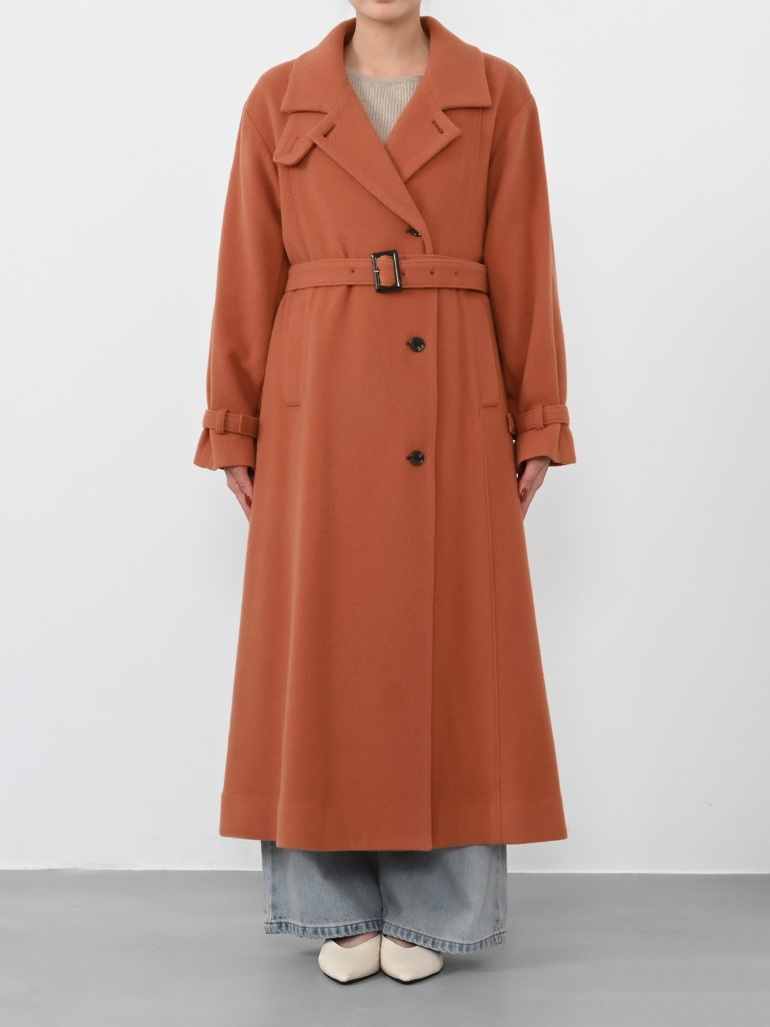 セミダブルバックフレアウールコート-short & regular | 小柄・低身長