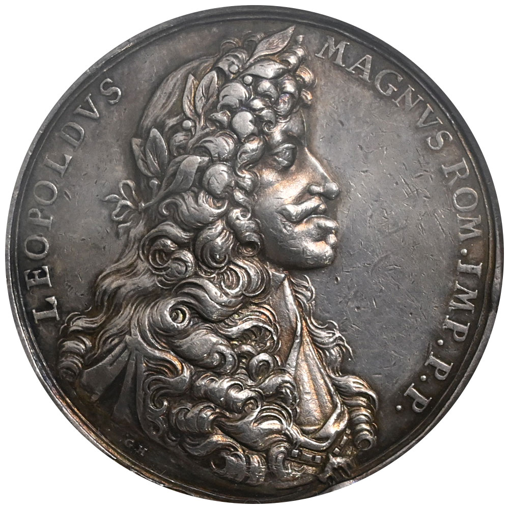 オーストリア 1689-DATED レオポルト1世 メダル 銀貨 NGC AU DETAILS