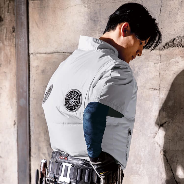 熱中症対策、ファン付きベスト！「空調服」 - ユニフォーム通販「e