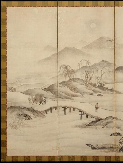 屏風 6面 江圃作 更に10％値下げしました 屏風 6面 江圃作 更に10