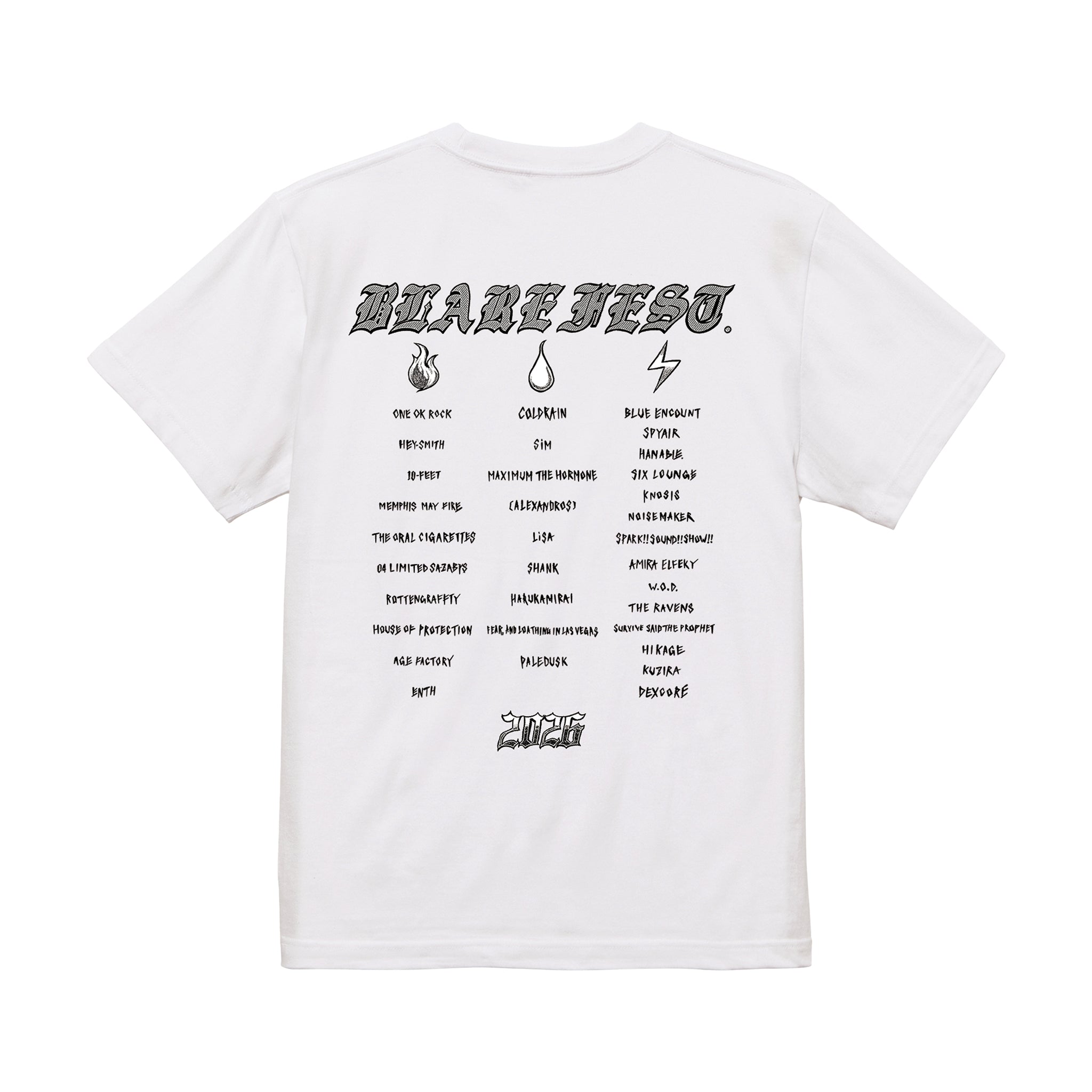 受注生産 】BLARE FEST. 2026 T-SHIRT【3】（WHITE）（予約