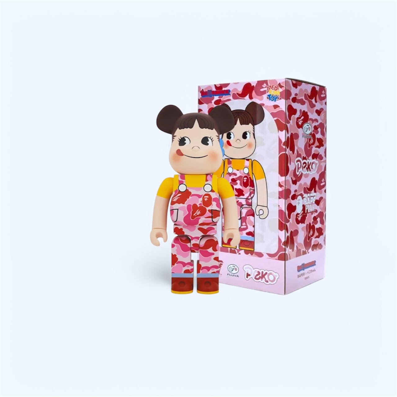 1000% Bearbrick BAPE x Peko Chan Pink
