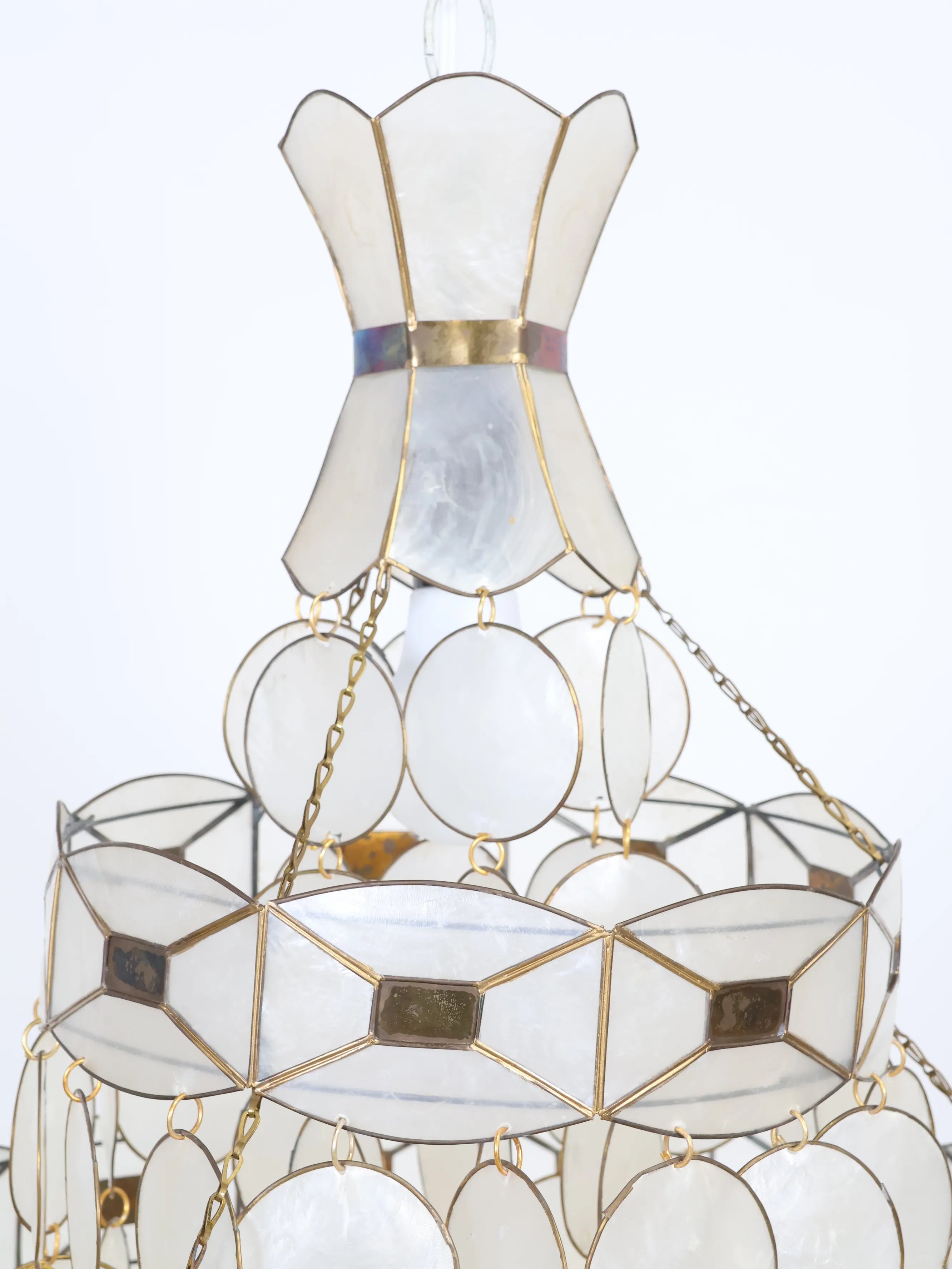 ヴィンテージ ホワイト ペンダントシェルランプ | Collect Antique